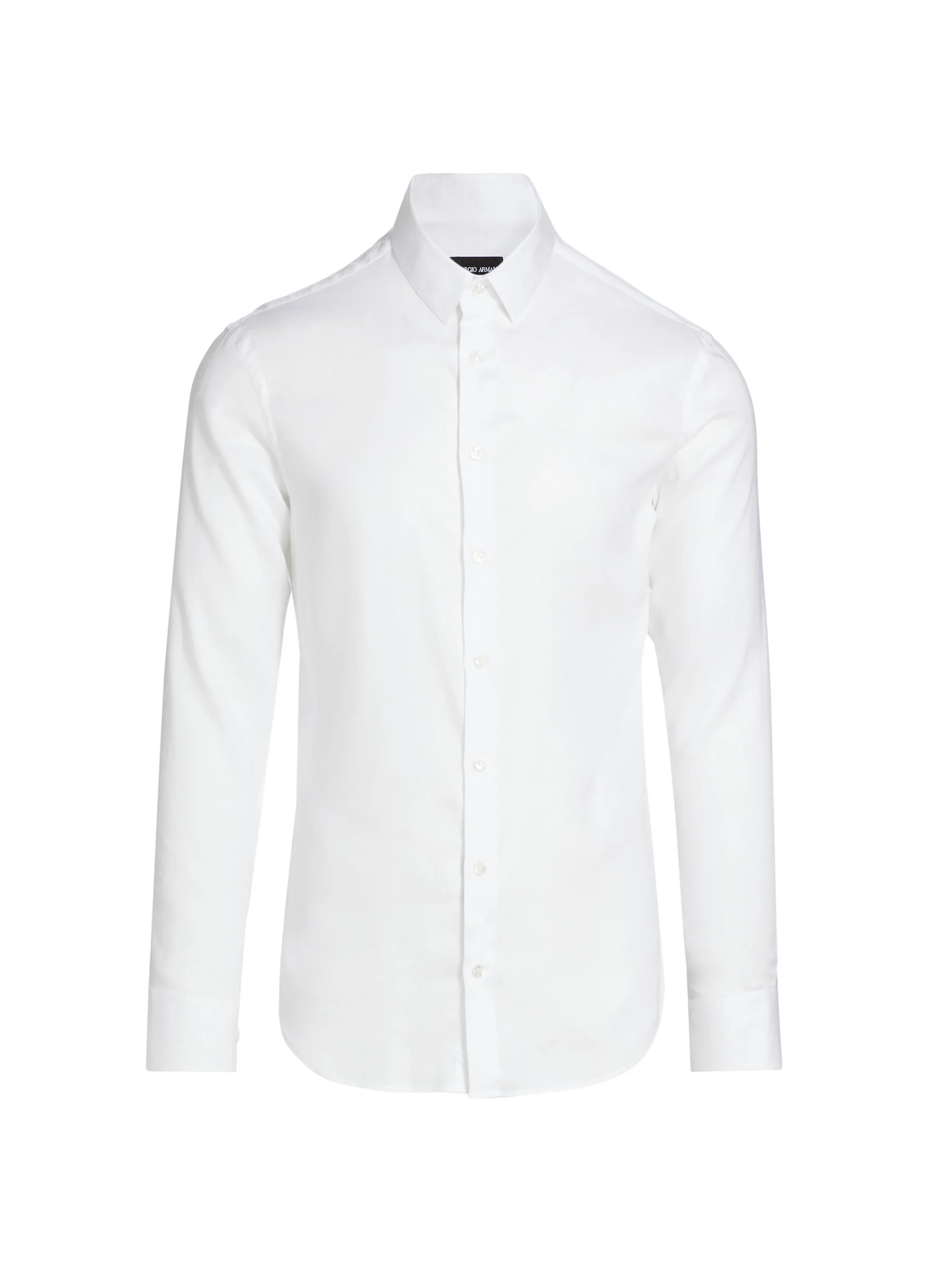 Men's Solid Front-Button Shirt - White - 1