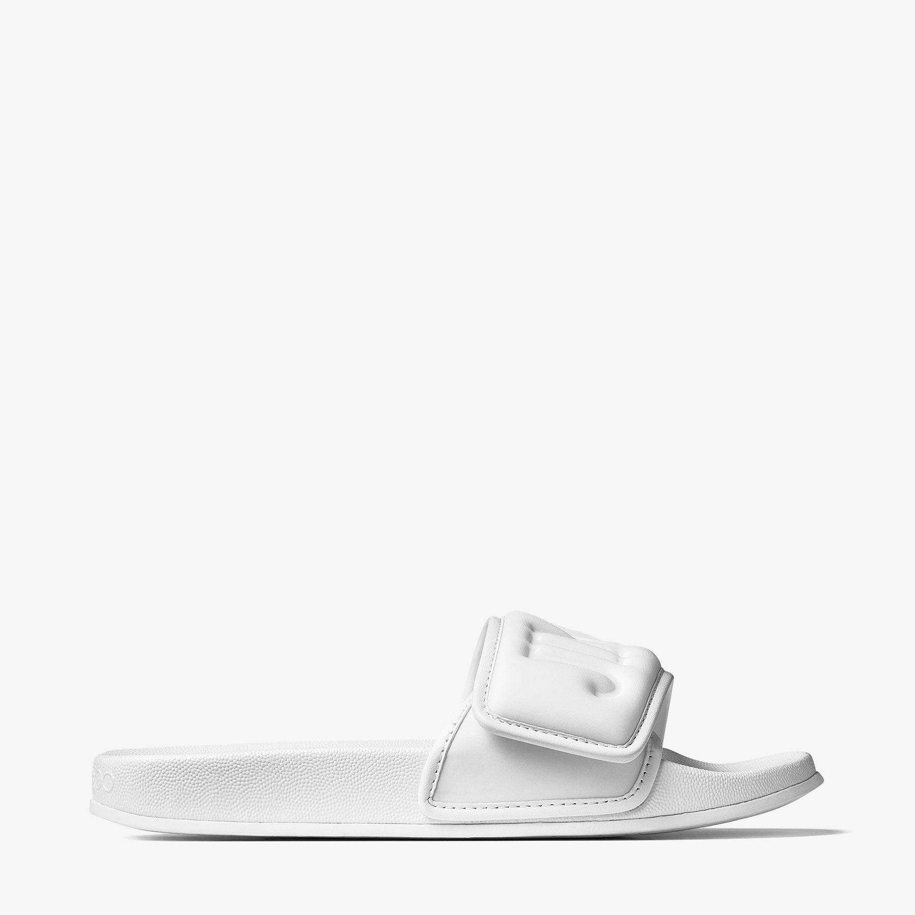 Fitz/F
White Puffed Logo Lycra Slides - 1