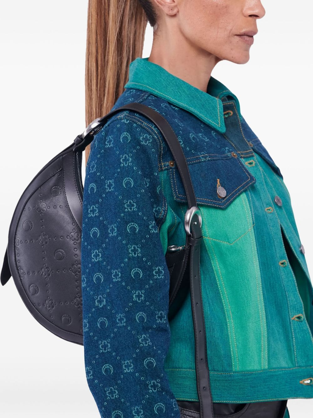 embossed-logo pattern handbag - 2