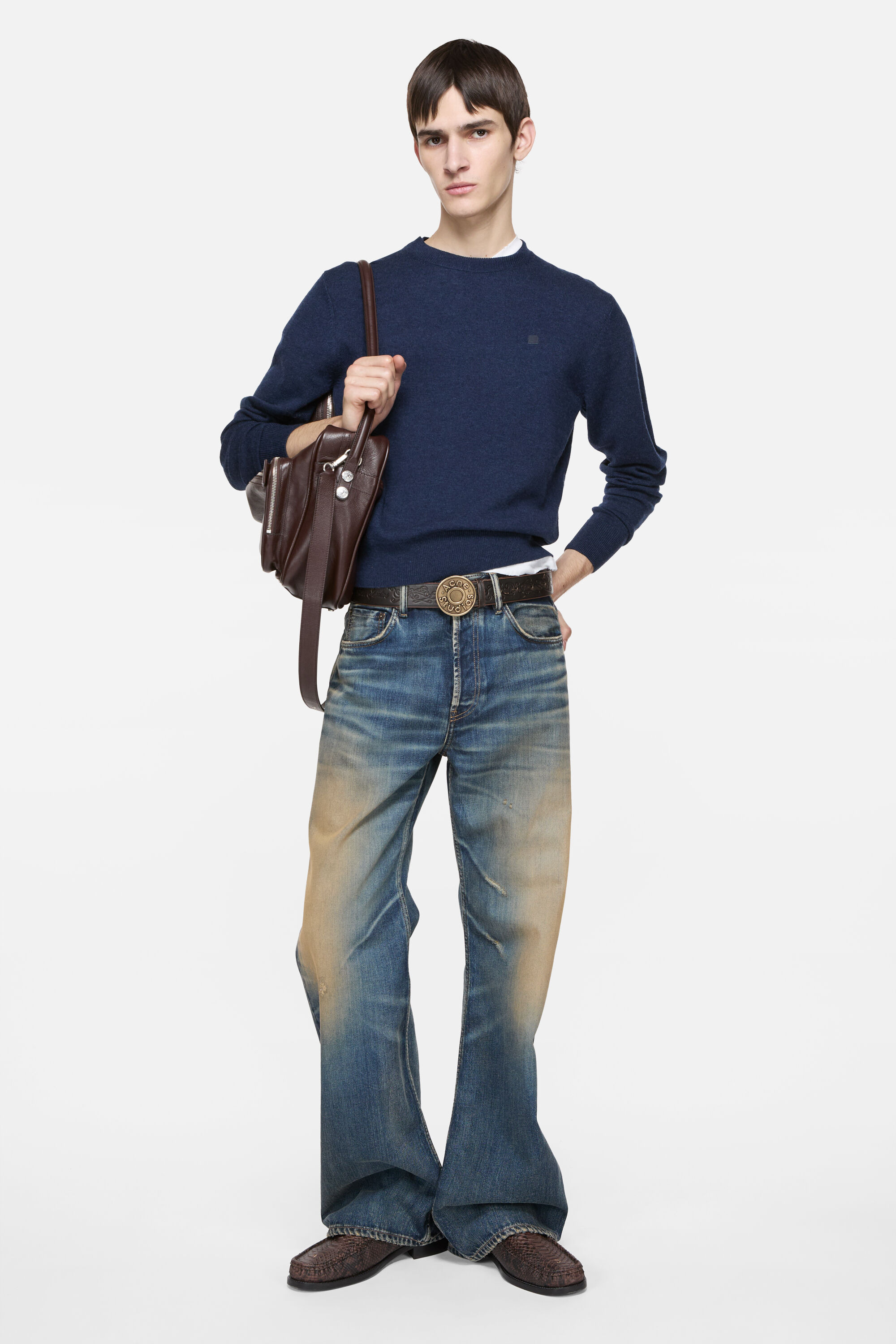 Crewneck jumper - Yak wool - Navy melange - 2