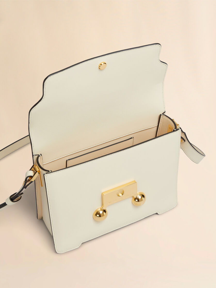 CREAM LEATHER TRUNKAROO MEDIUM SHOULDER BAG - 3
