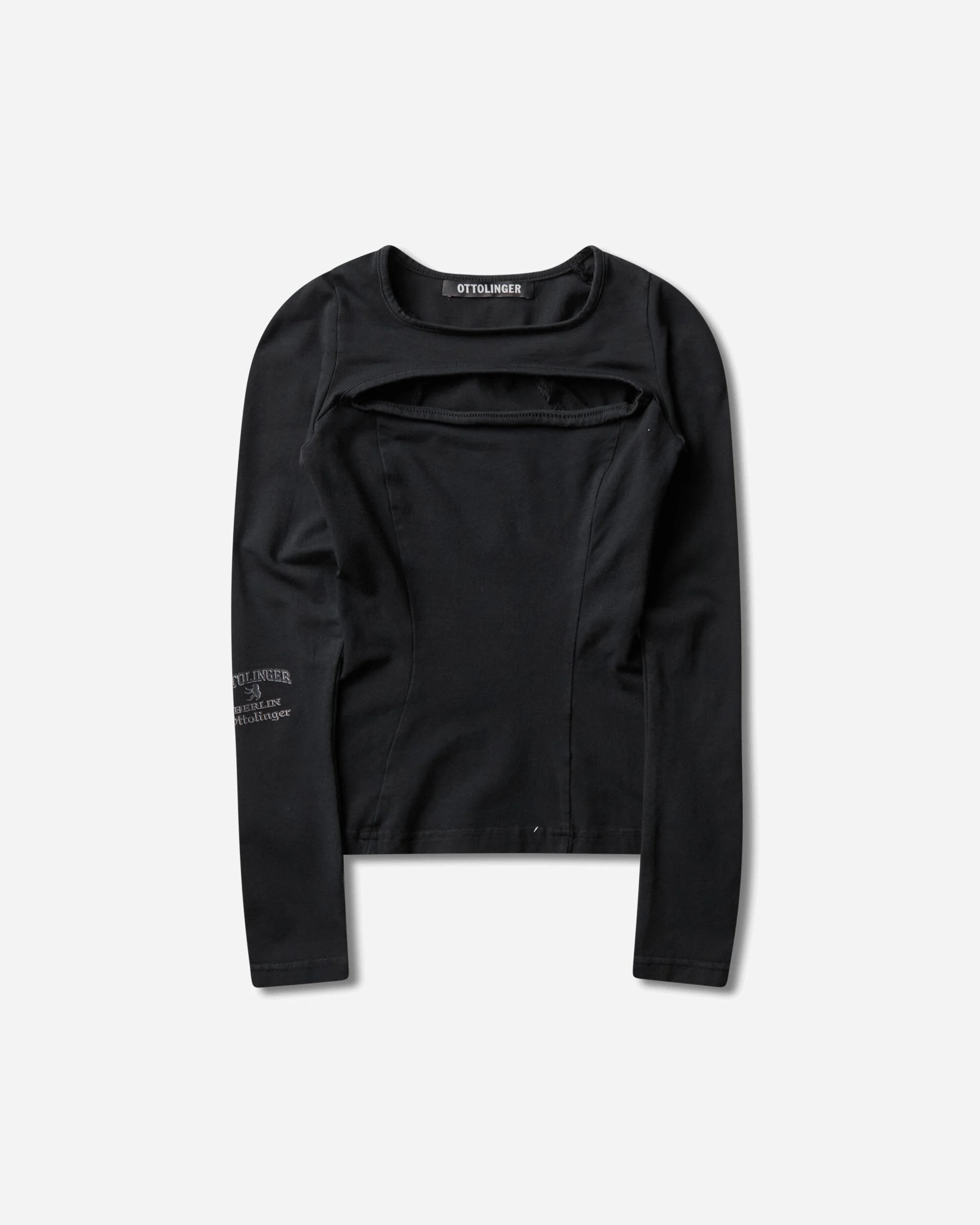 Women's Split Racerback Rib Longsleeve Top Washed Black - 1