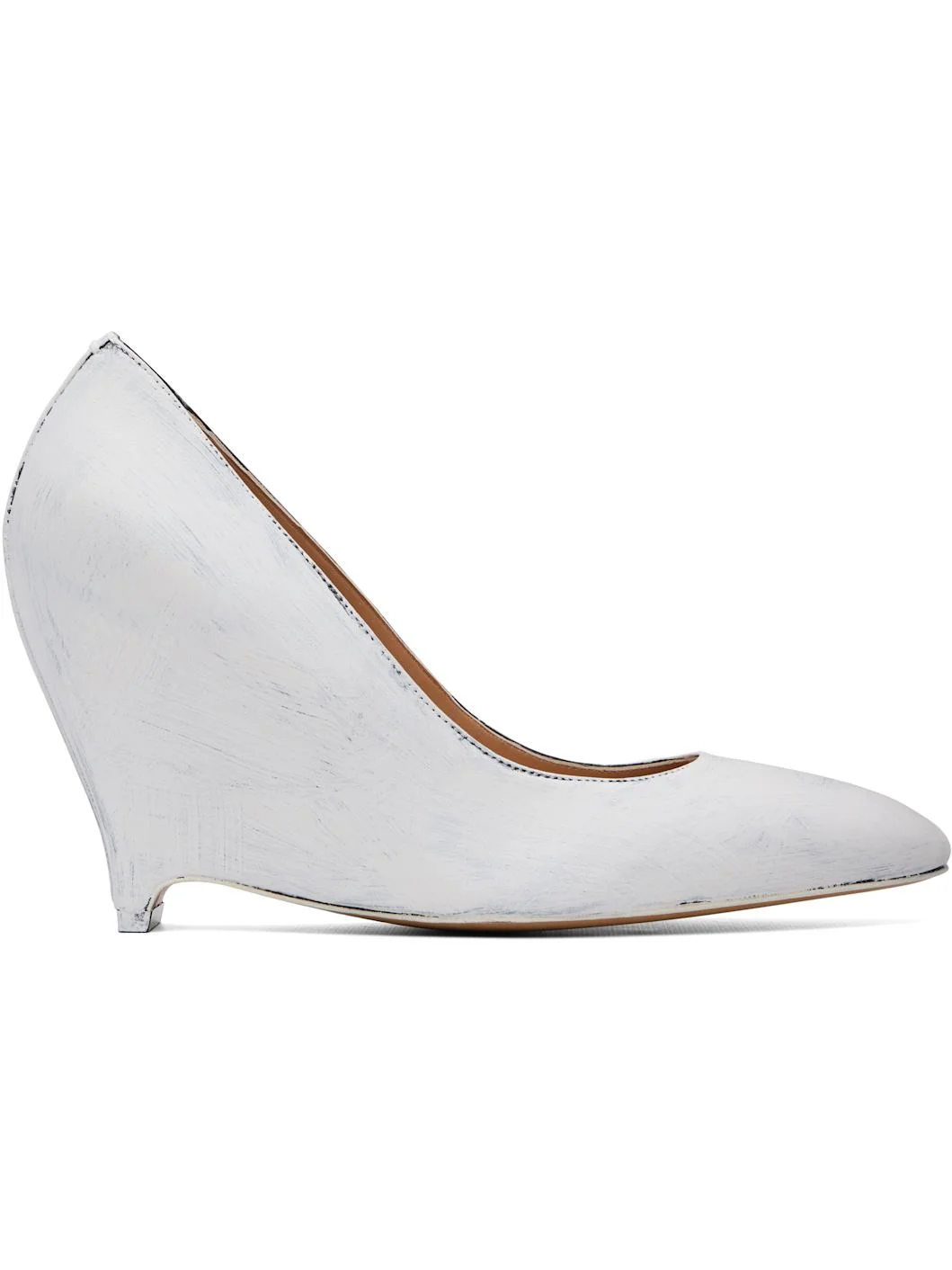 White & Black Heel-Less Heels - 1