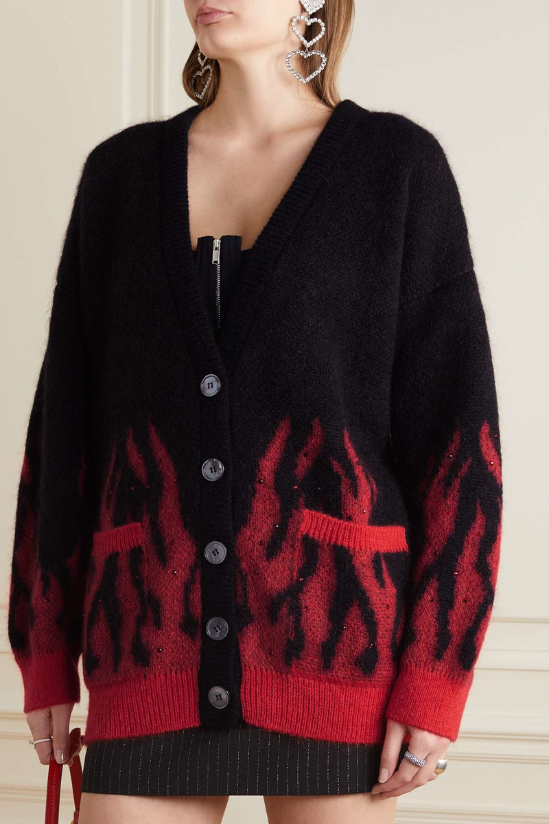Flame embellished mohair-blend jacquard cardigan 3