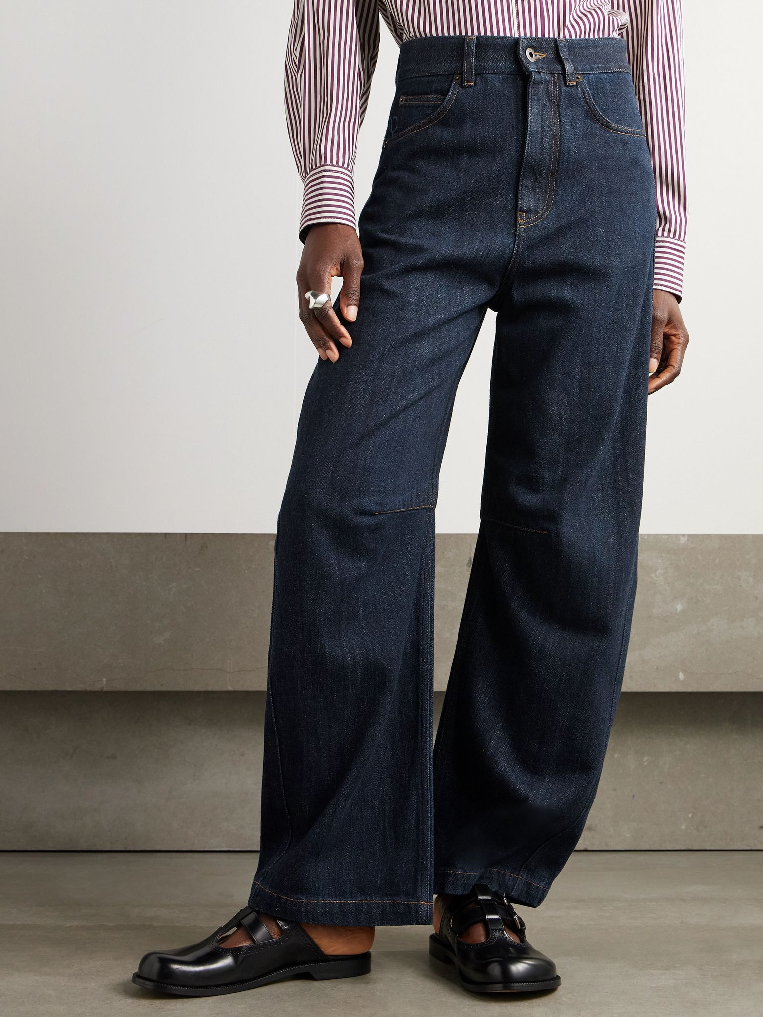 High-rise barrel-leg jeans Indigo - 3