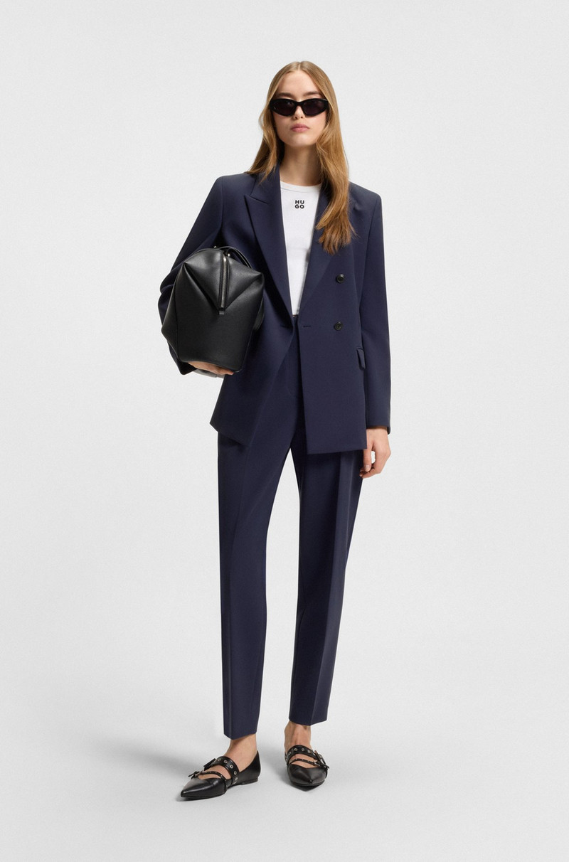 HUGO REGULAR-FIT PANTS WITH WIDE LEG IN STRETCH FABRIC outlook