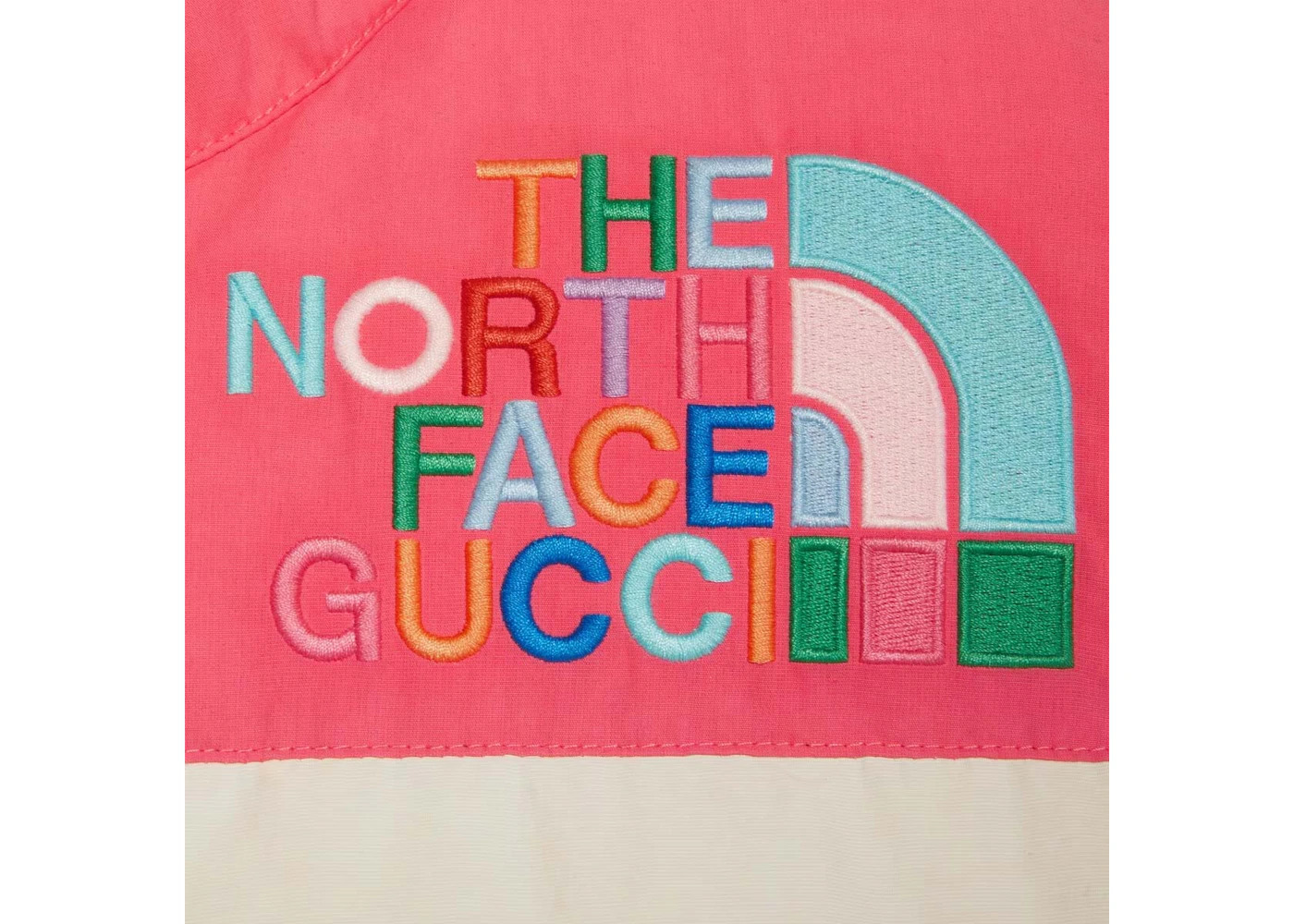 Gucci x The North Face Down Jacket Ivory/Dark Pink/Yellow - 3