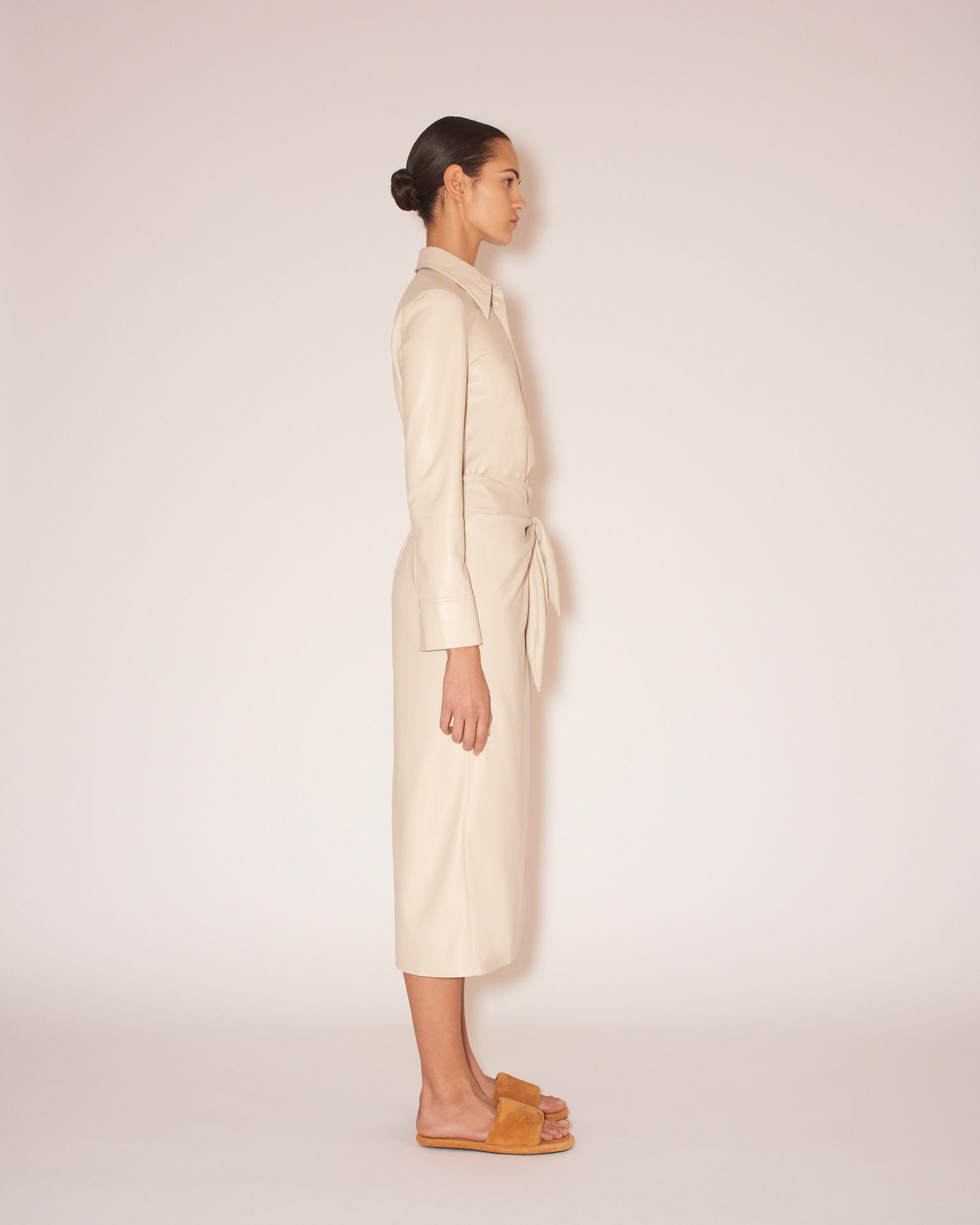 AMAS - OKOBOR™ alt-leather sarong skirt - Creme - 5