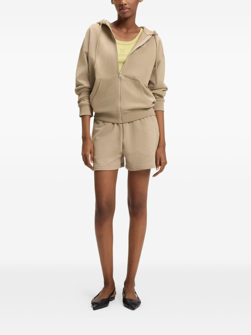 HUGO zip-up drawstring hoodie outlook