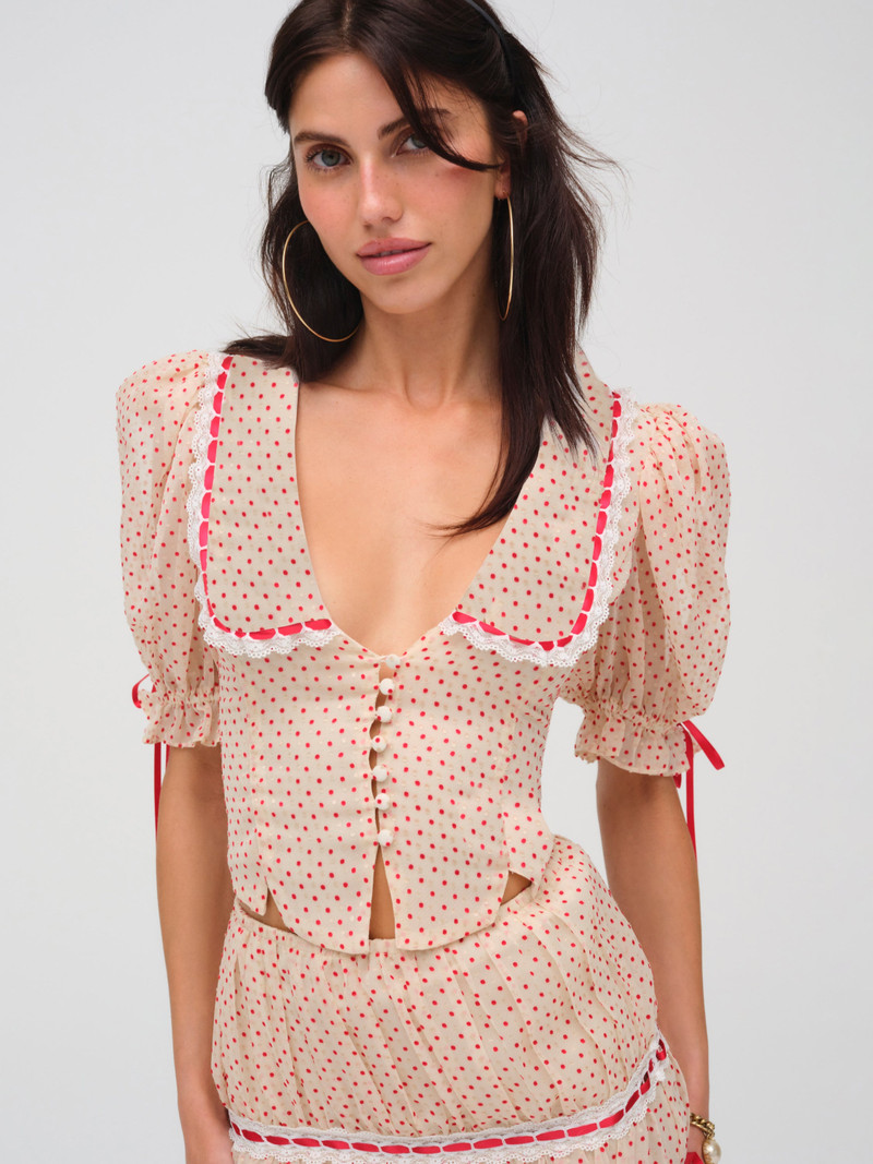 Love Dot Puff Sleeve Top 1