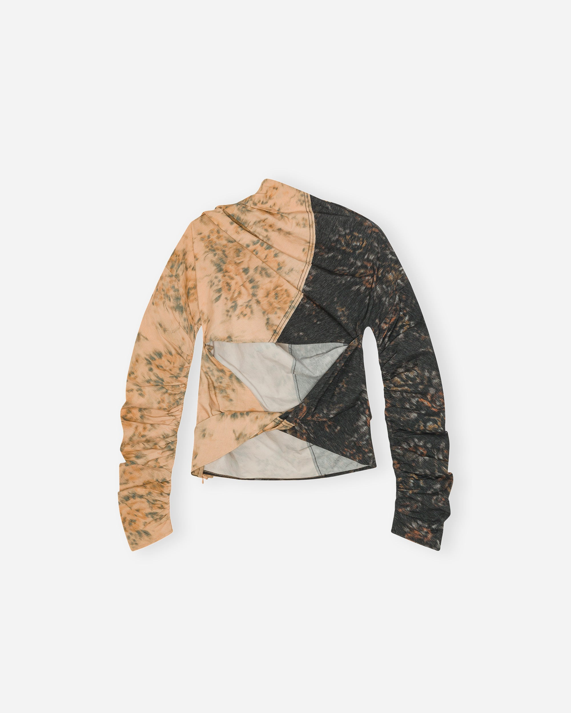 Printed Stretch Cotton Ruched Top - 2