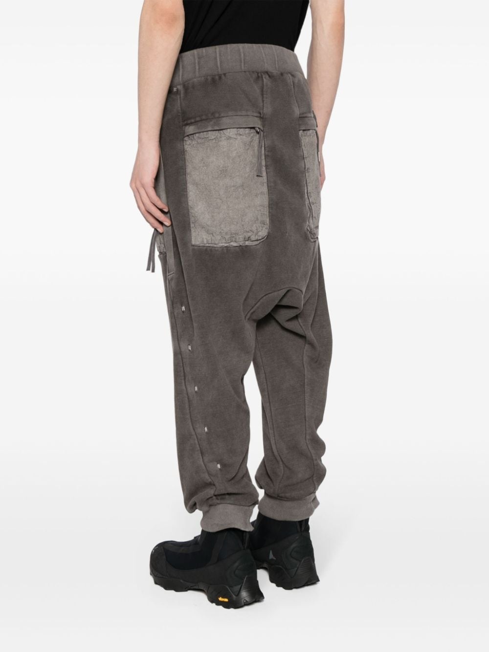 deconstructed cotton track pants - 4