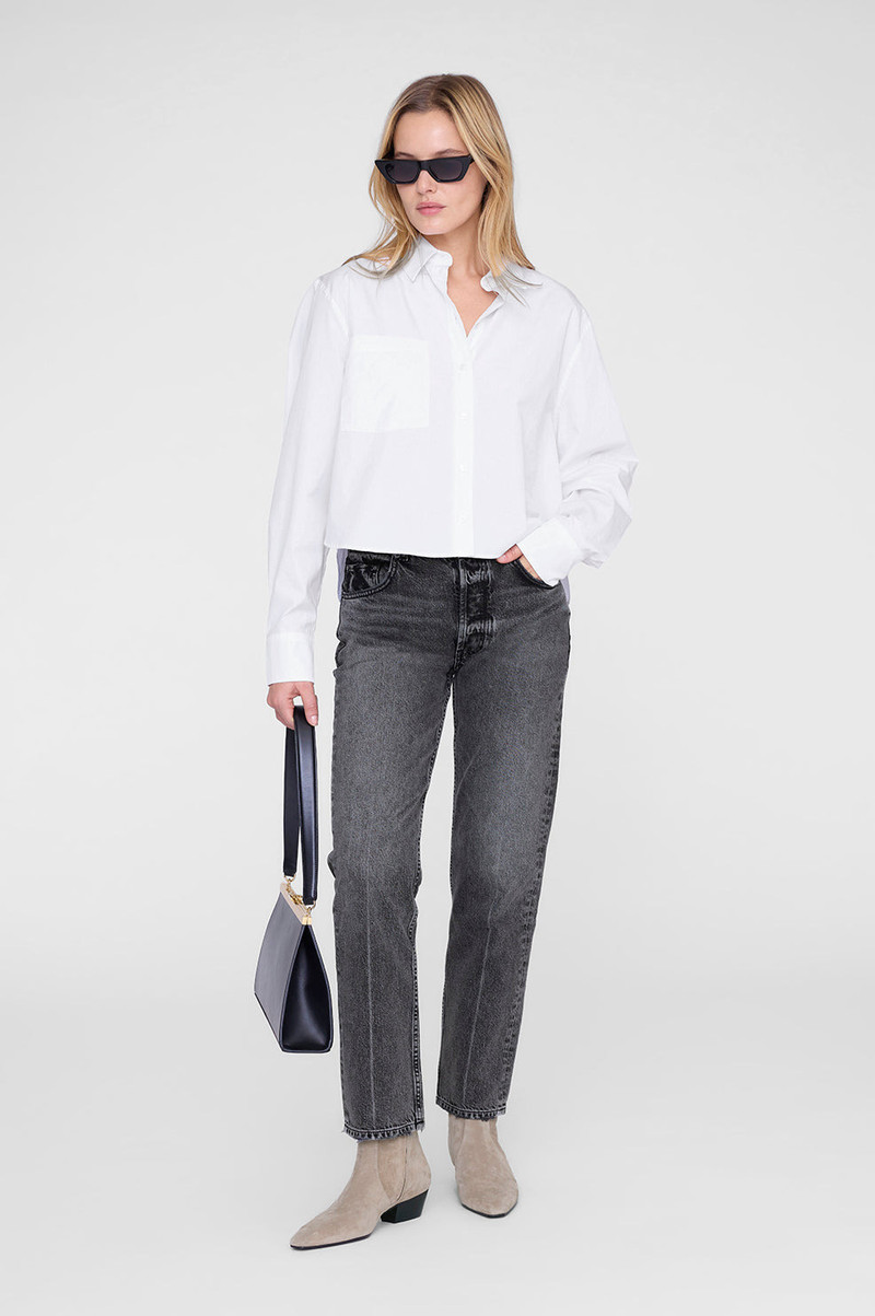 ANINE BING Essie Cropped Shirt - White outlook