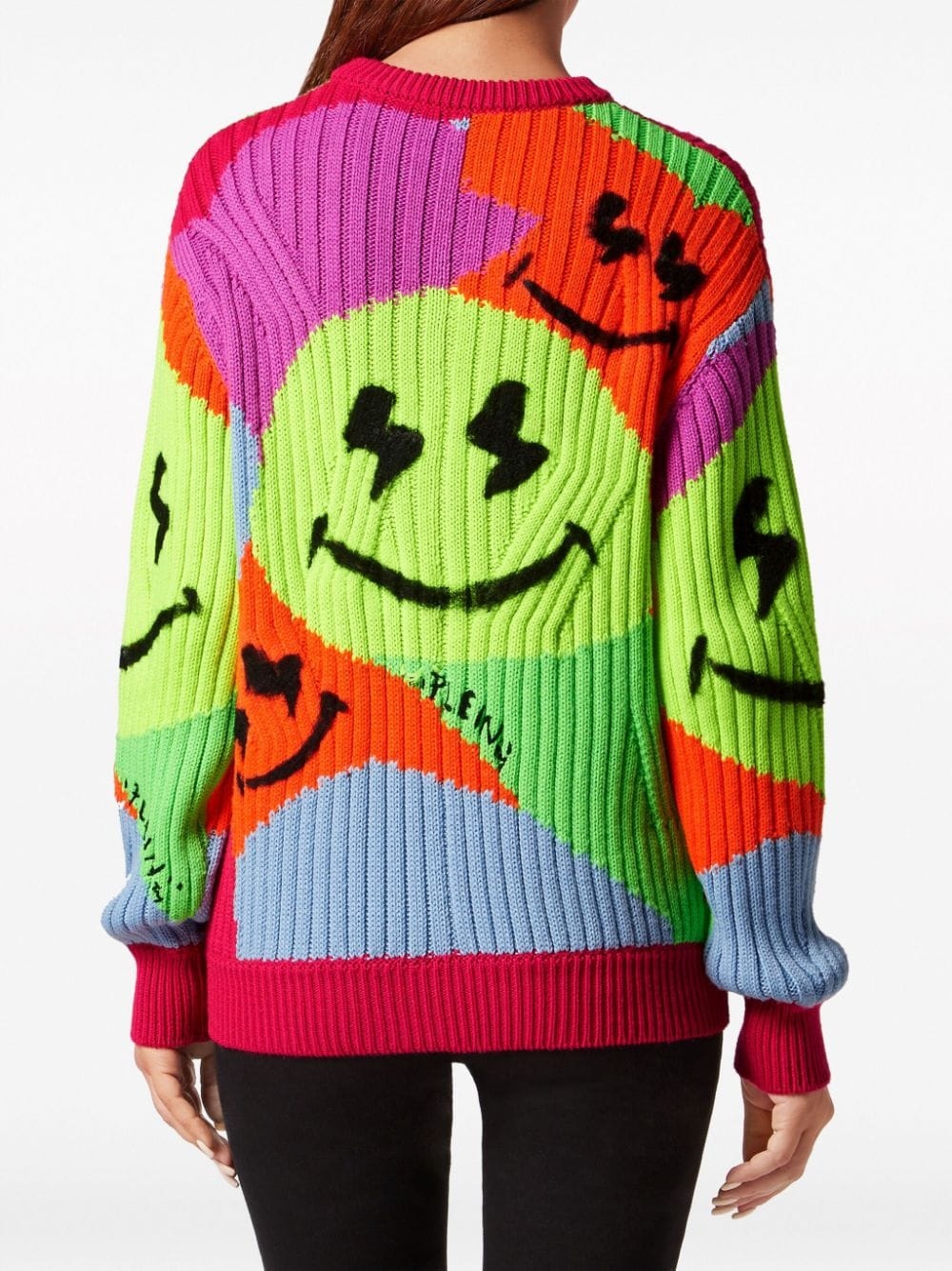 smile-intarsia ribbed-knit jumper - 4