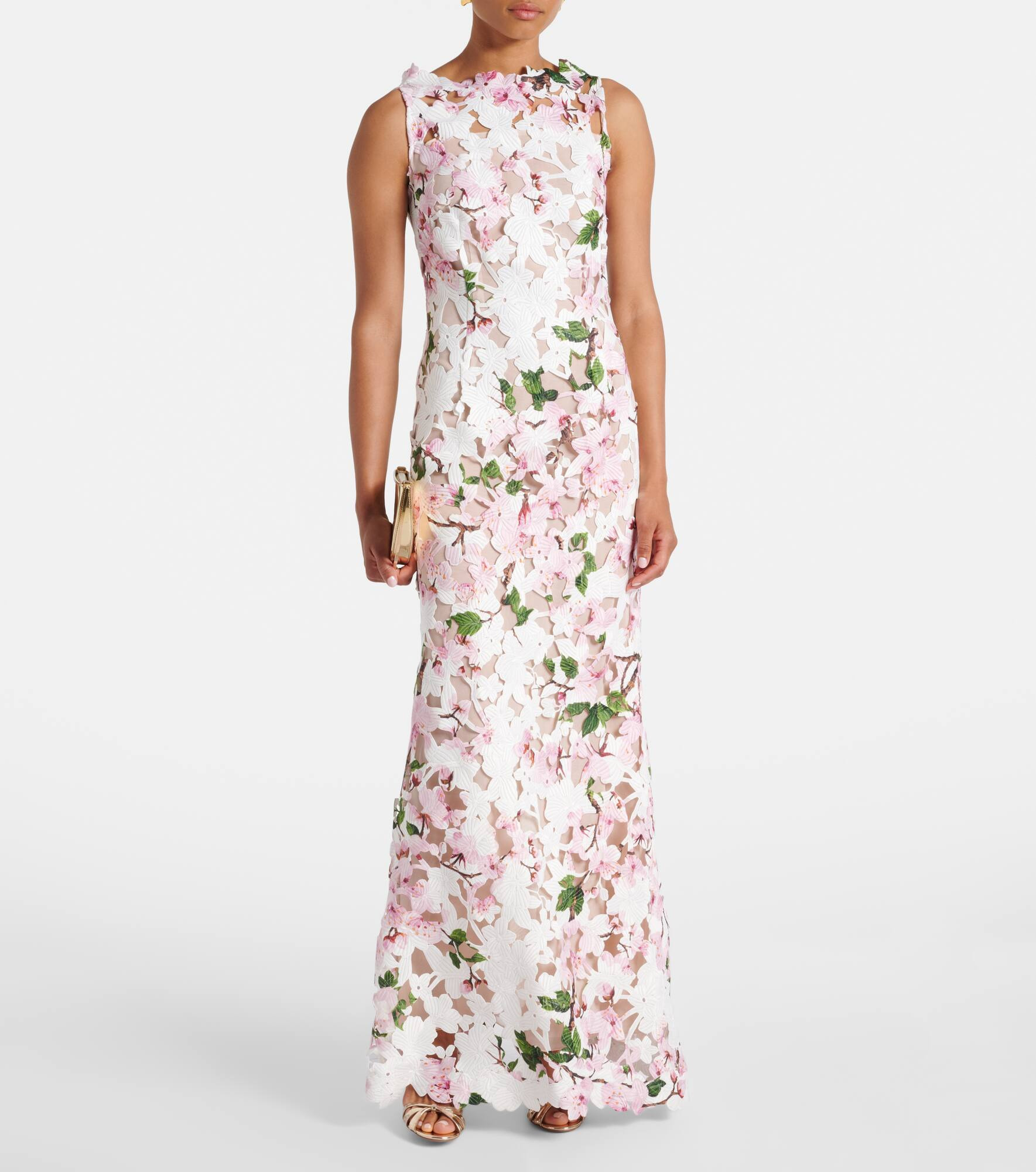 Floral guipure lace gown - 2