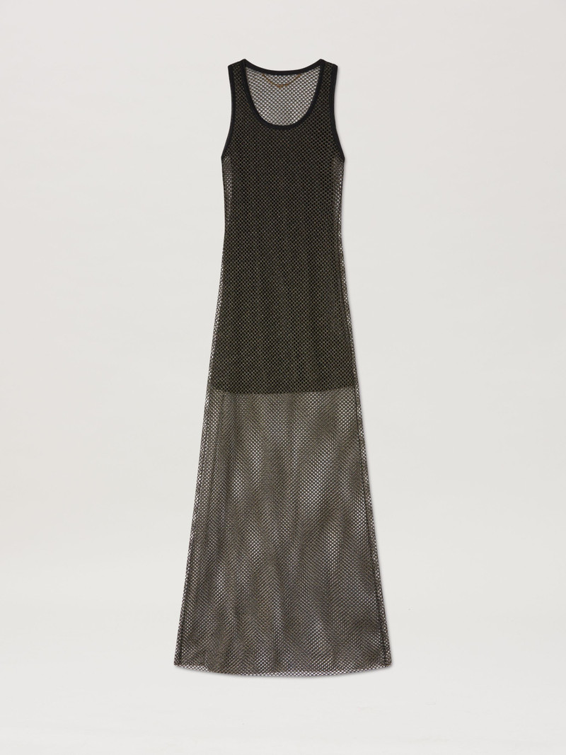 Double Layer Mesh Long Dress 1