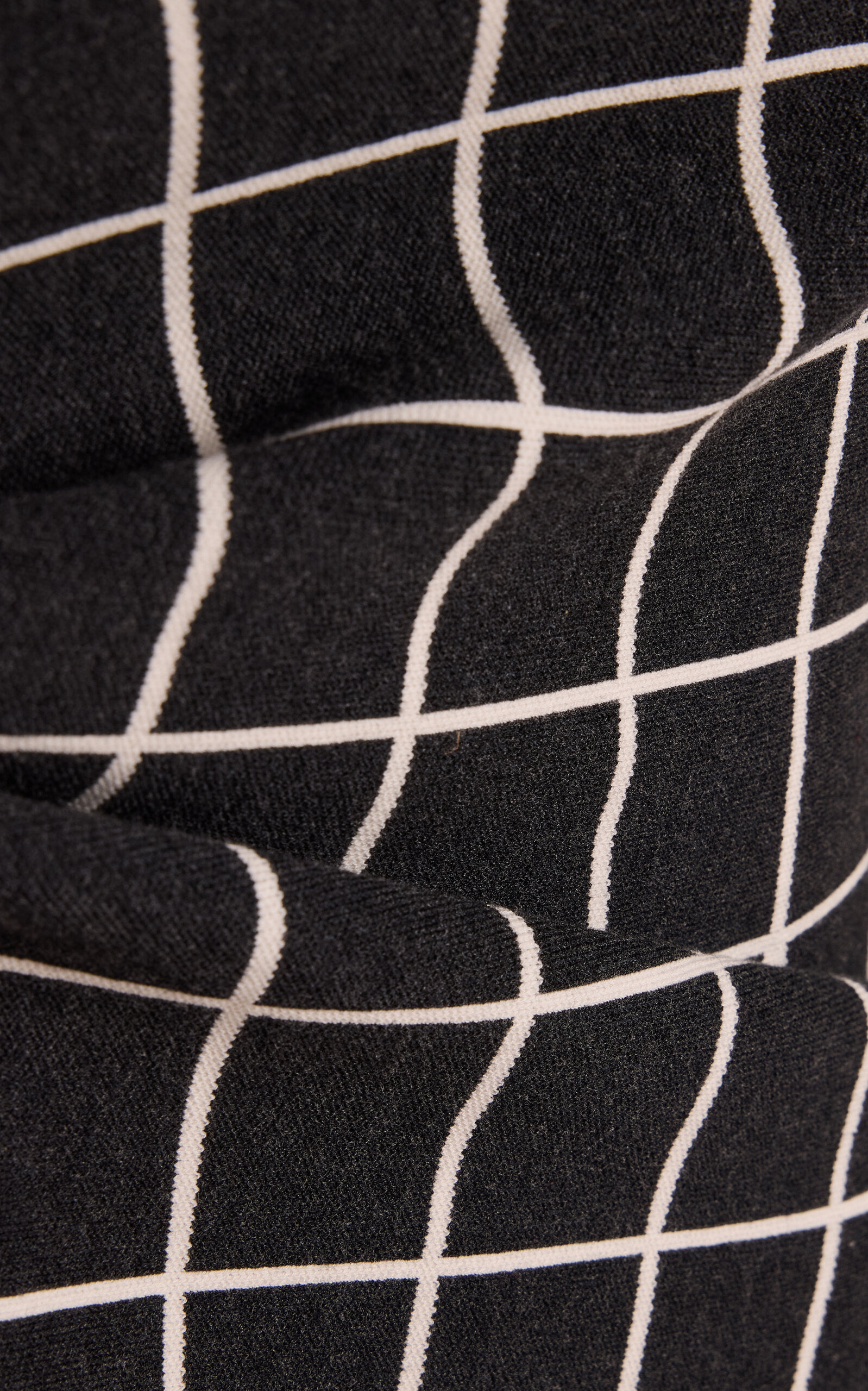 Inna Windowpane Cotton-Blend Knit Top dark grey - 5