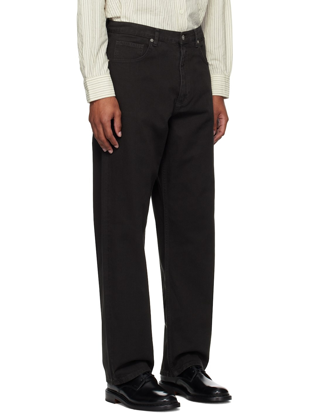 Black Mogens Relaxed 5 Pocket Heavy Twill Trousers - 2
