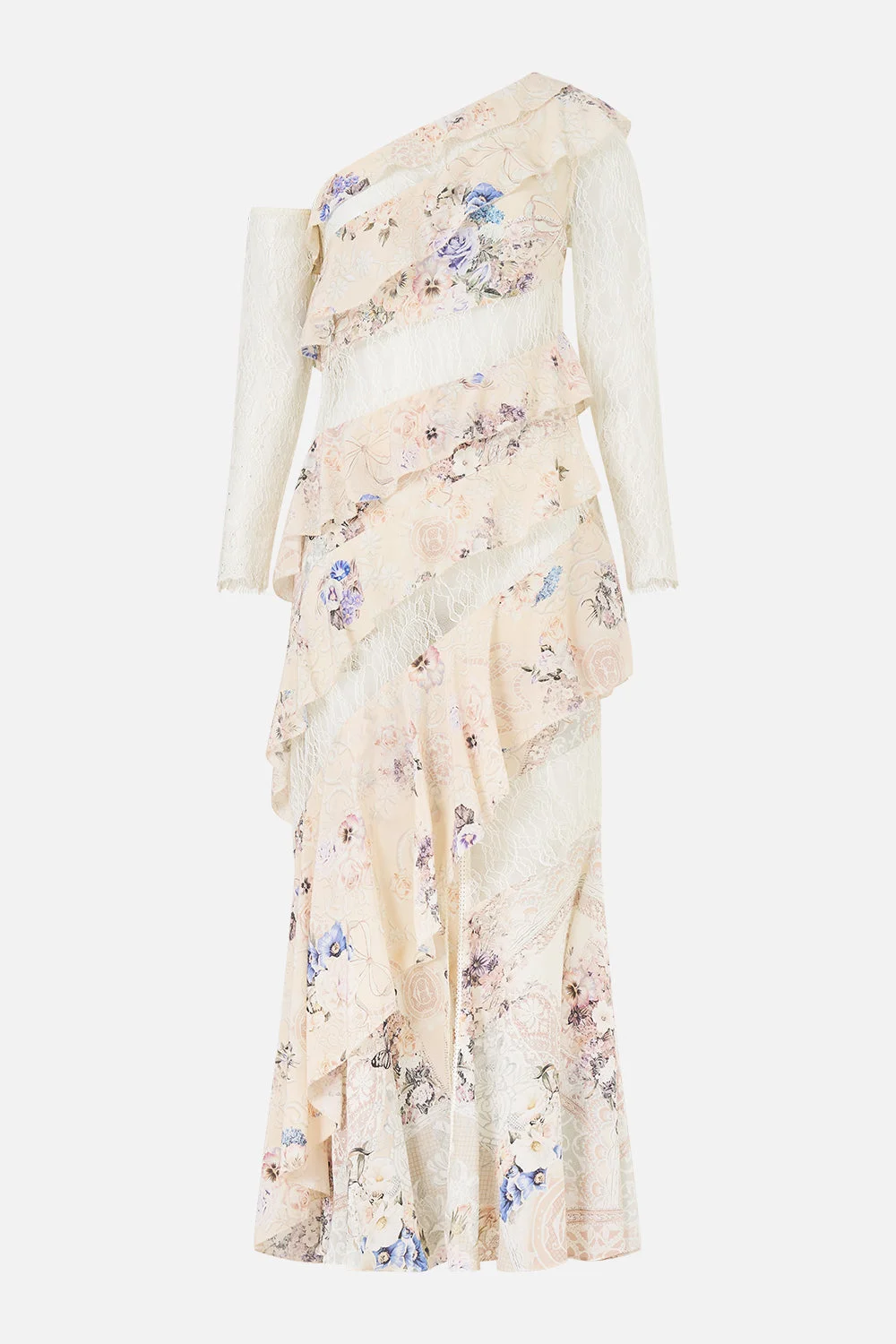ASYMMETRIC FRILL PANELLED DRESS LACED WITH LOVE - 1