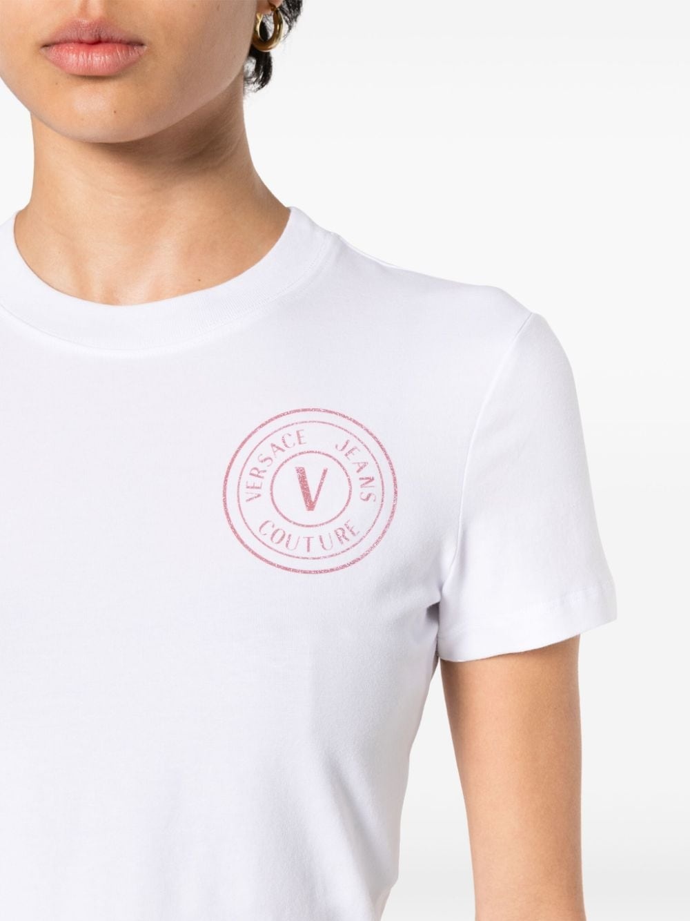 V-Emblem glittered T-shirt - 5