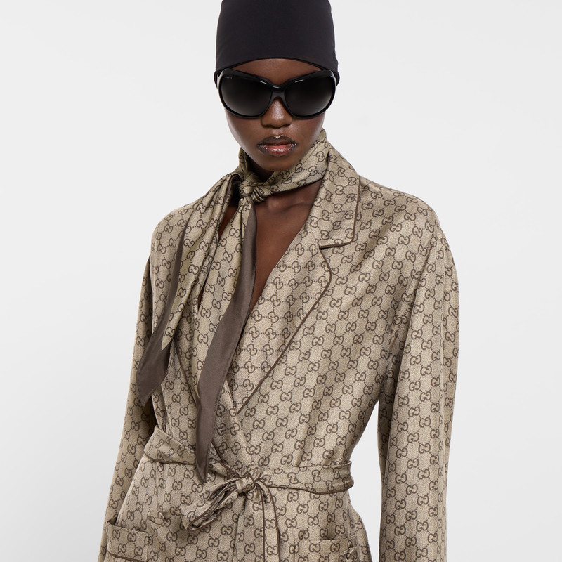 Printed silk twill diamond scarf 4