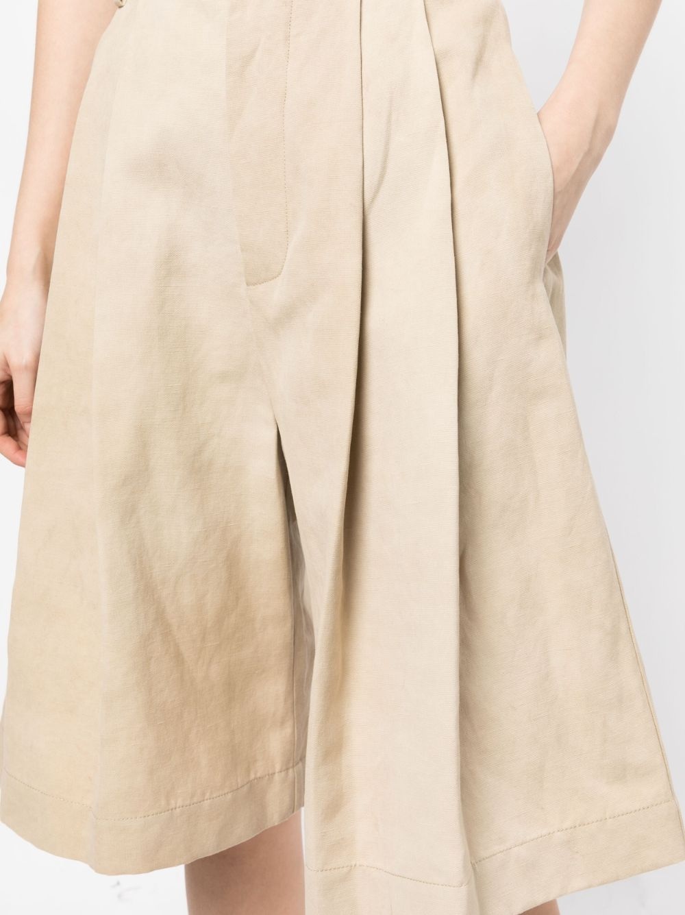 knee-length wide-leg shorts - 5
