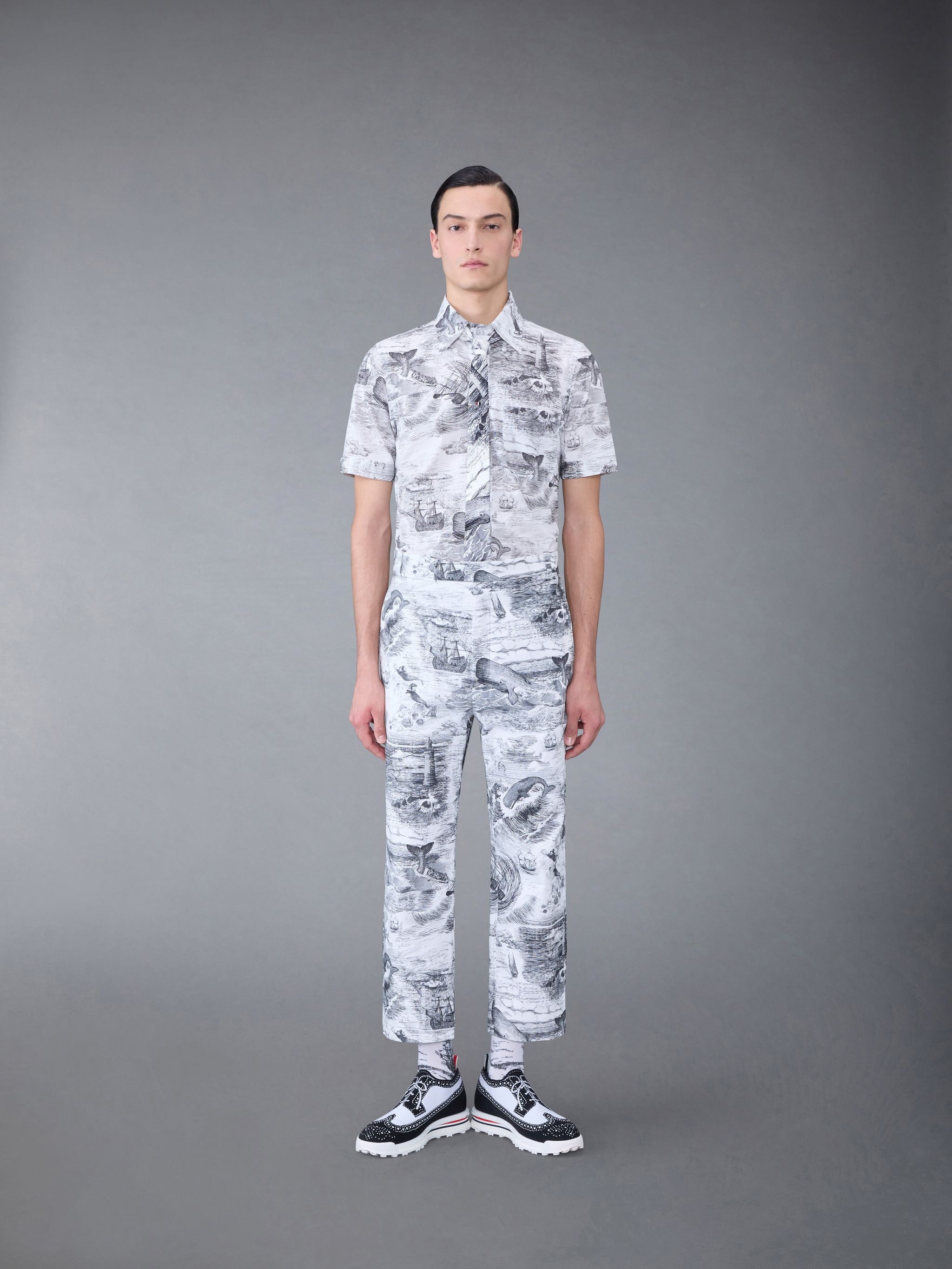 Nautical Toile Poplin Short Sleeve Shirt - 5