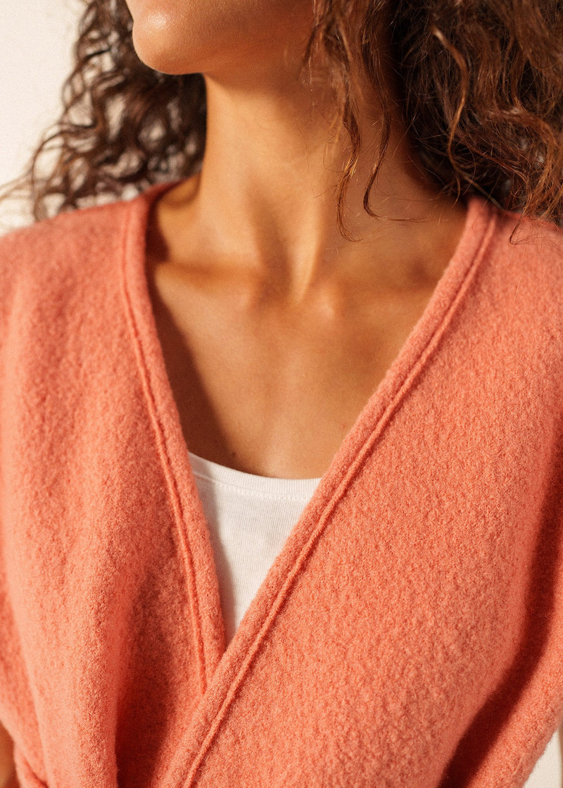 LANDEMER Boiled Wool Sleeveless Kimono Jacket 5
