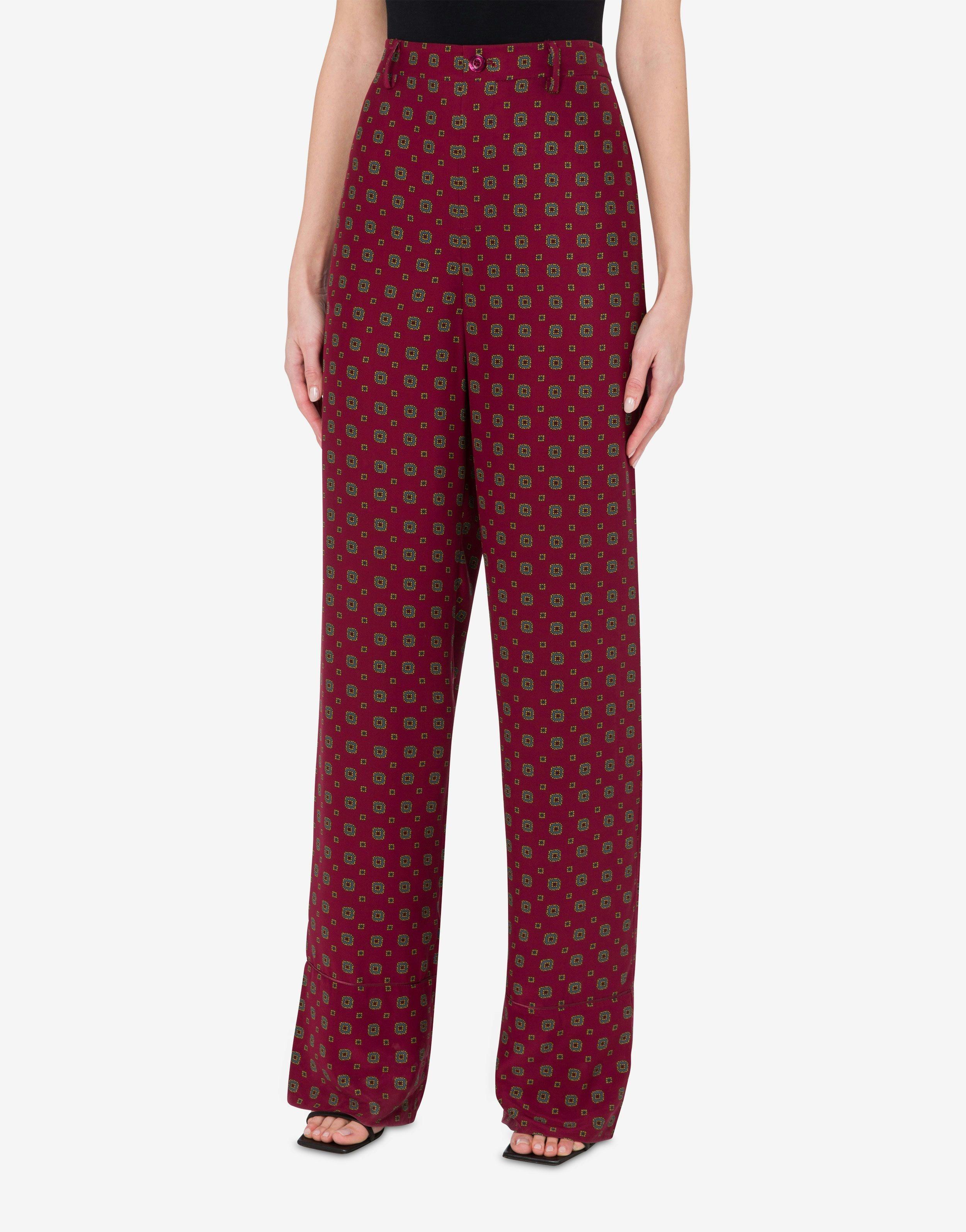 TROUSERS IN SATIN TIE PRINT - 2