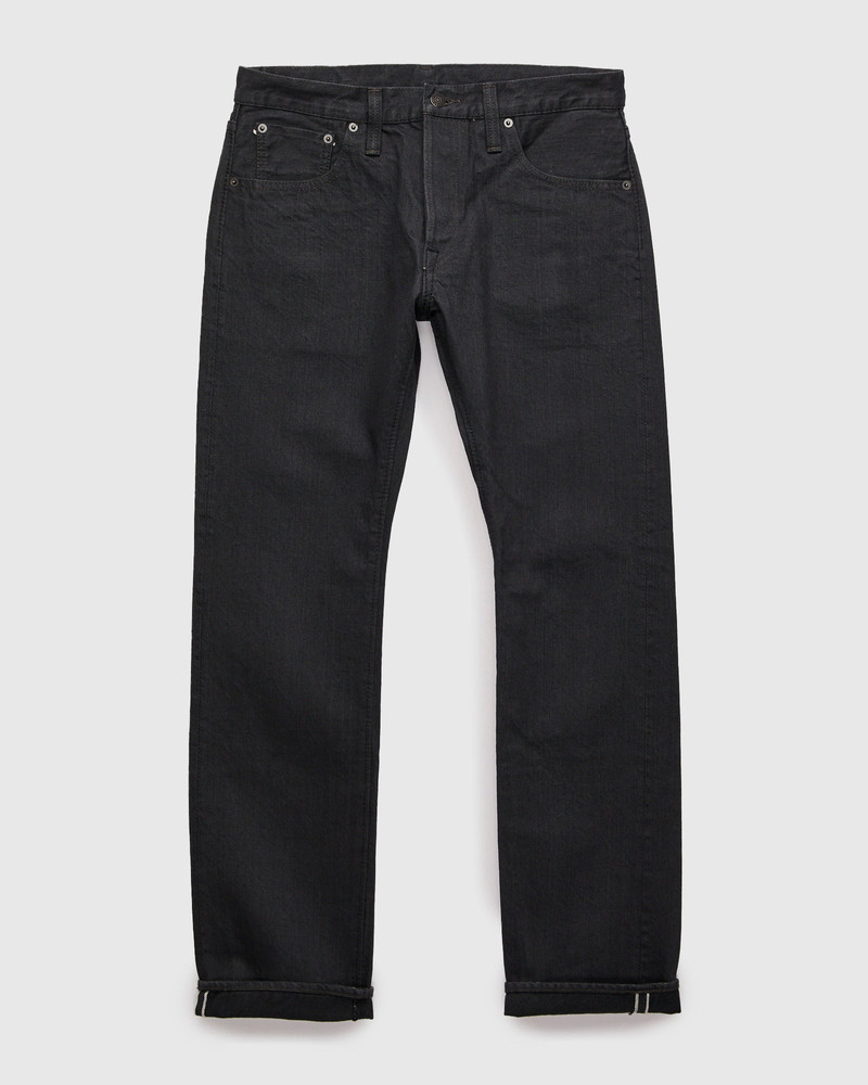 PBJBOW-005-GBK "Moonrock" 14oz Rinsed Selvedge Charcoal Grey Denim - Slim Straight Fit - 1