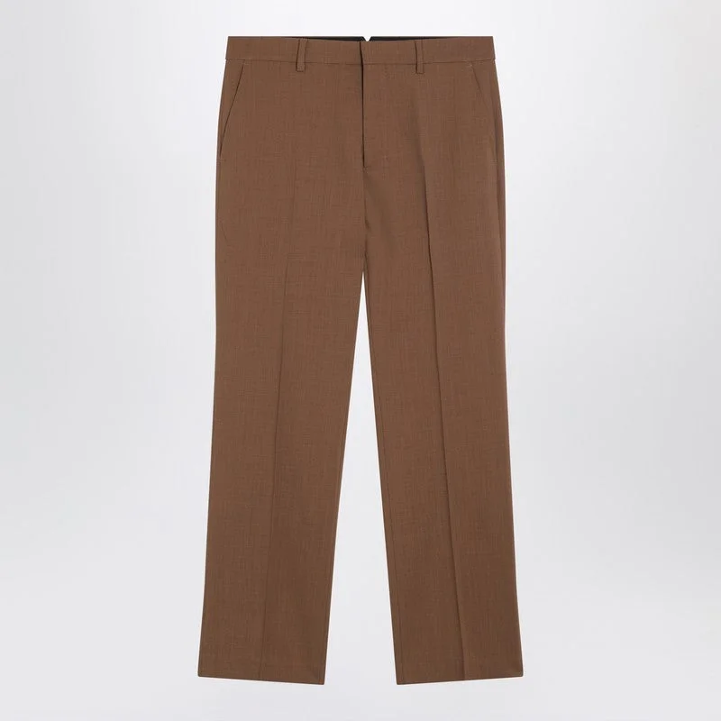 Ami Paris Hazelnut Wool Trousers Men - 1