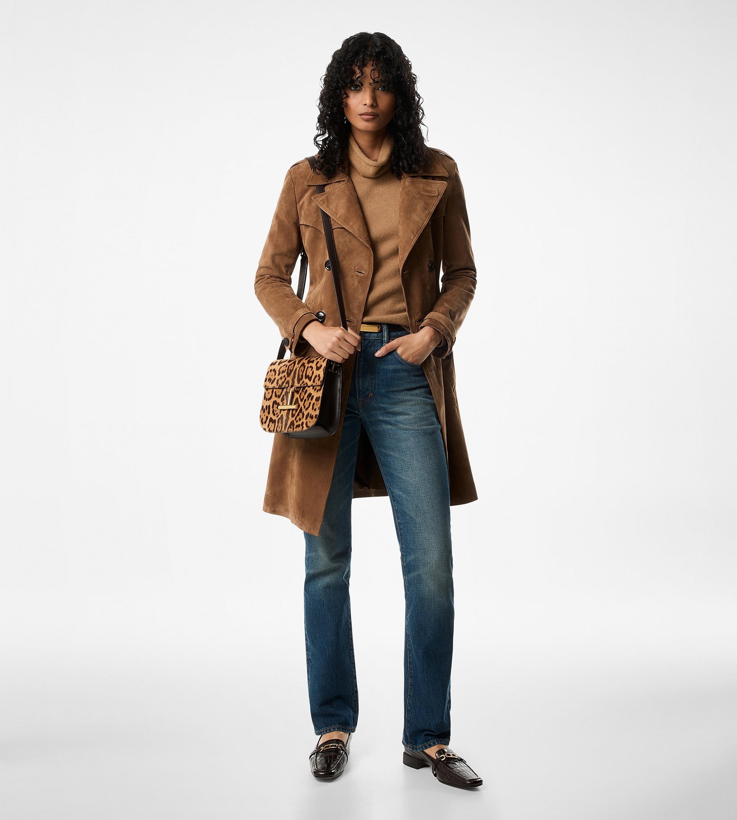 CASHMERE SUEDE DOUBLE BREASTED TRENCH COAT - 3