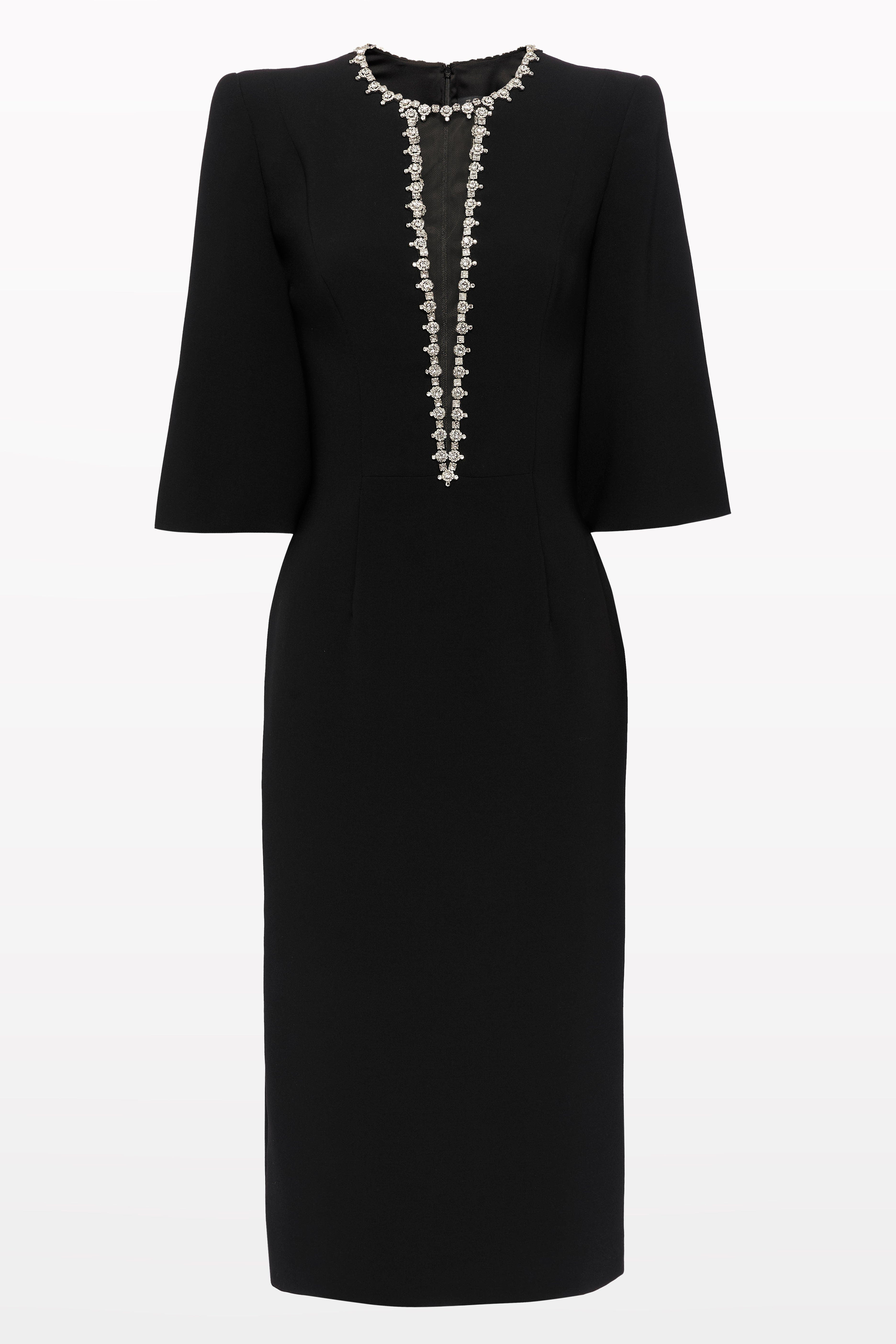 Jenny Packham Grace Midi Dress in Liquorice at Nordstrom - 1