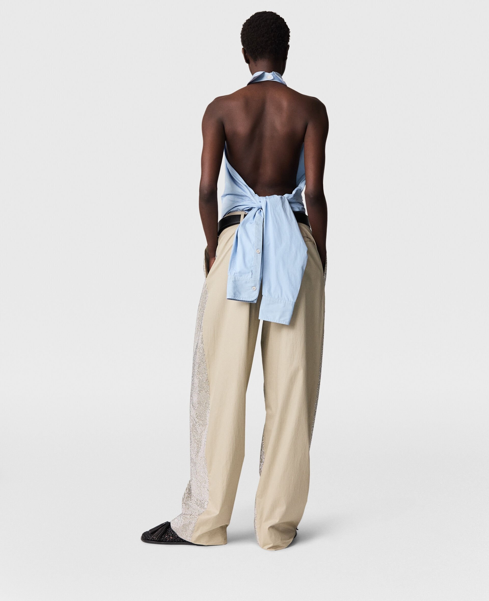 Slouchy Paneled Rhinestone-Embellished Pants - 5