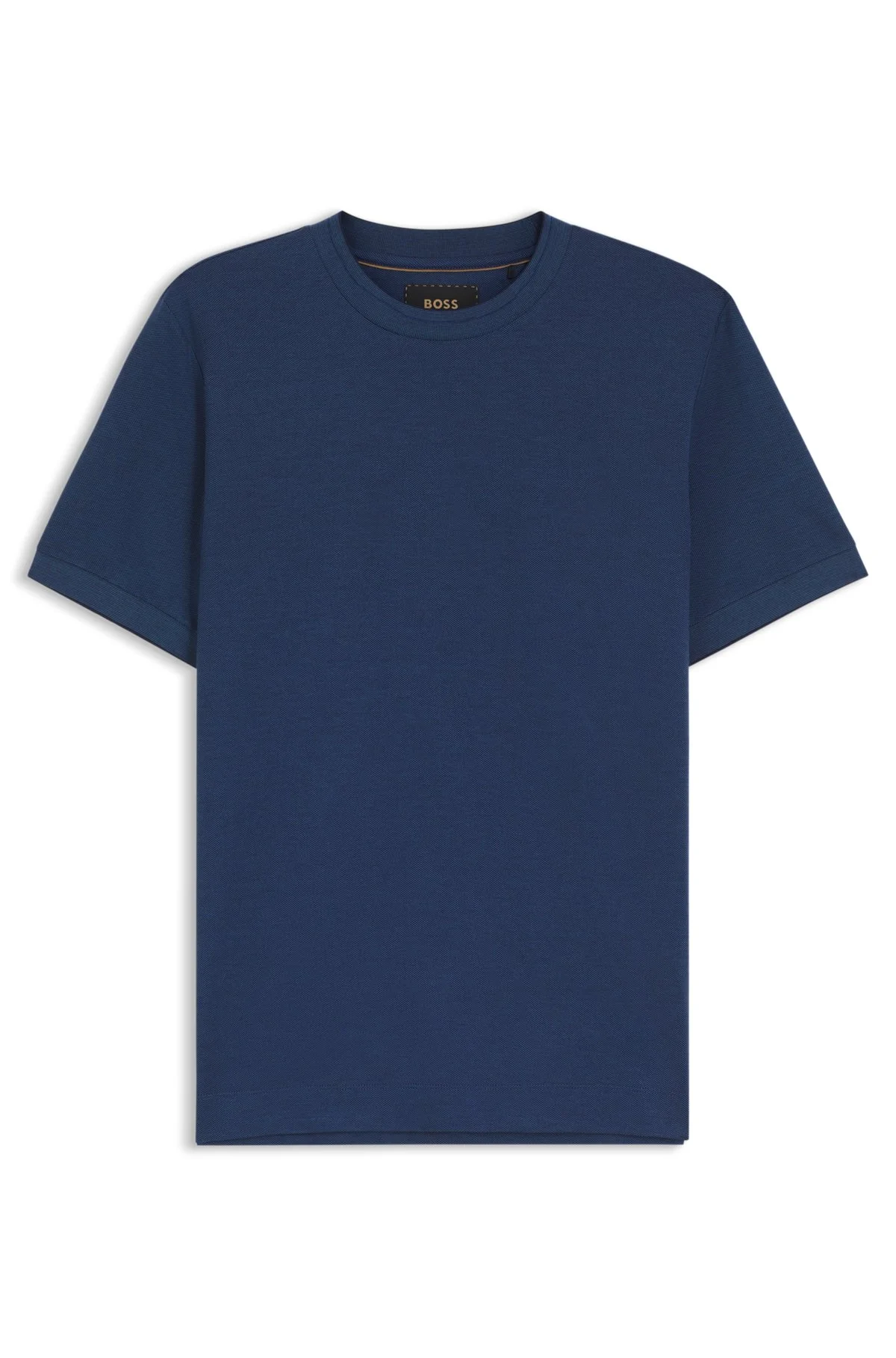 LUX COTTON T-SHIRT WITH FINE-LINE COLLAR - 1