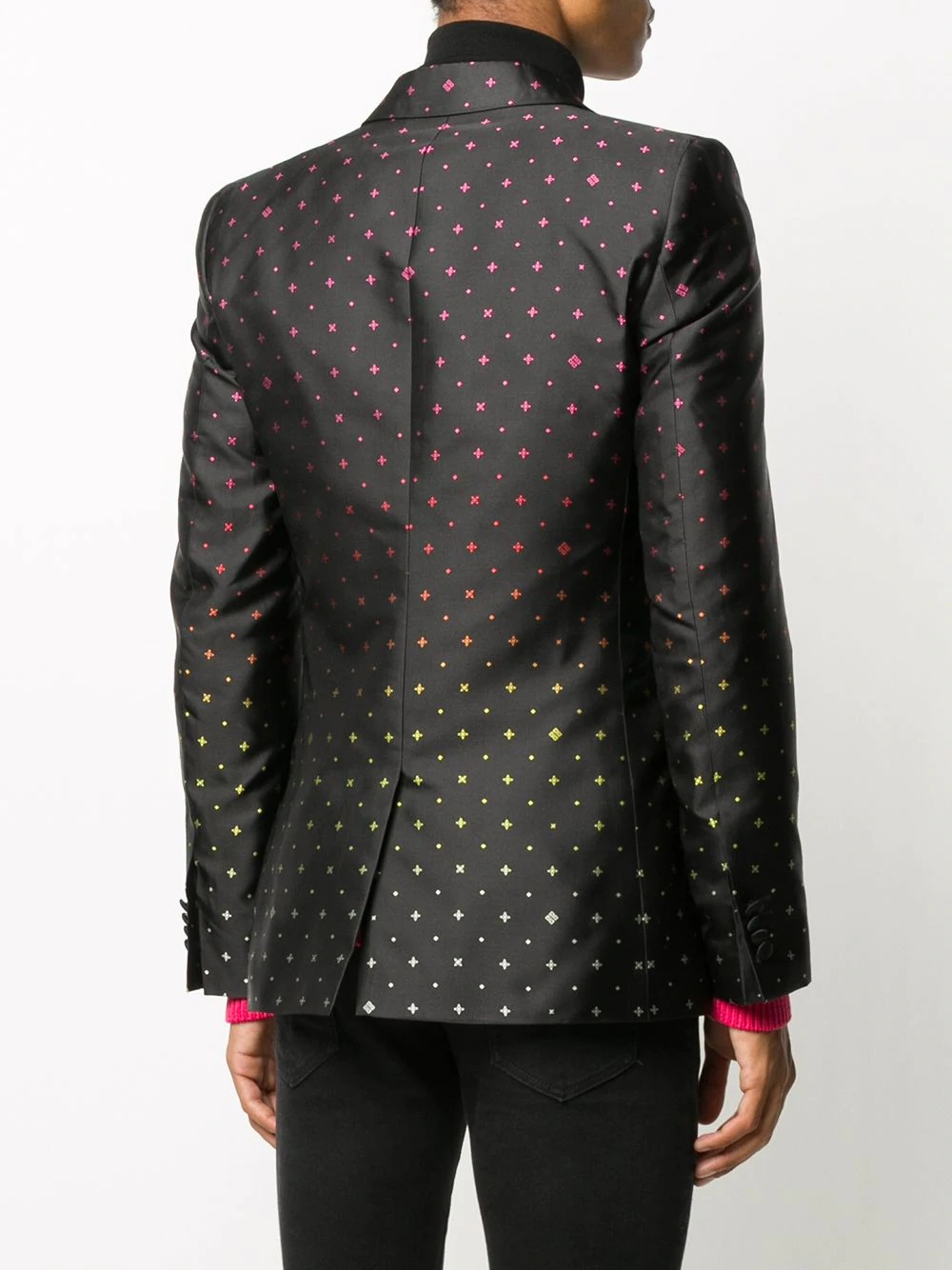 logo-print blazer - 4