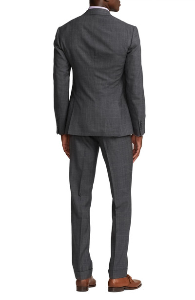 Ralph Lauren Kent Hand Tailored Grey Windowpane Check Wool Suit in Medium Grey/Purple Deco outlook