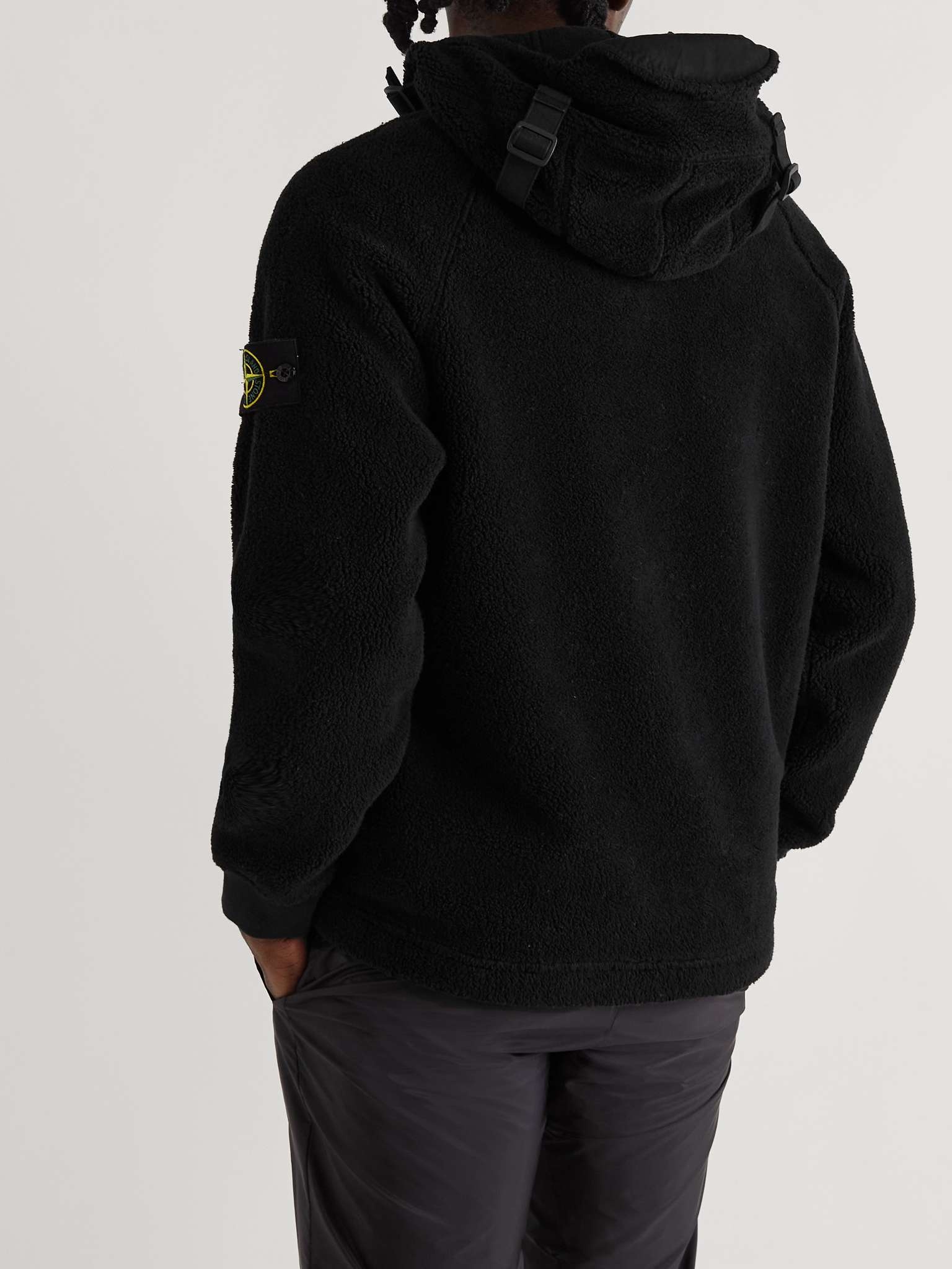 Logo-Appliquéd Shell-Trimmed Fleece Hooded Jacket - 4