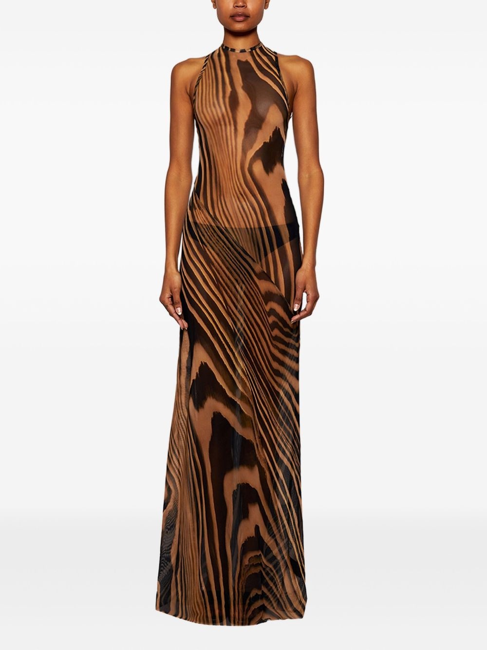 zebra-print maxi dress - 3