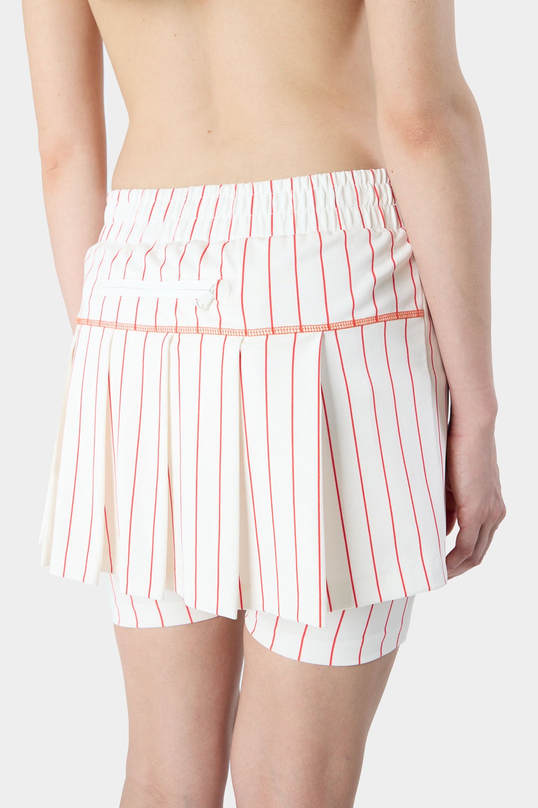 MINI SKIRT WITH PANEL / white & red stripes - 3