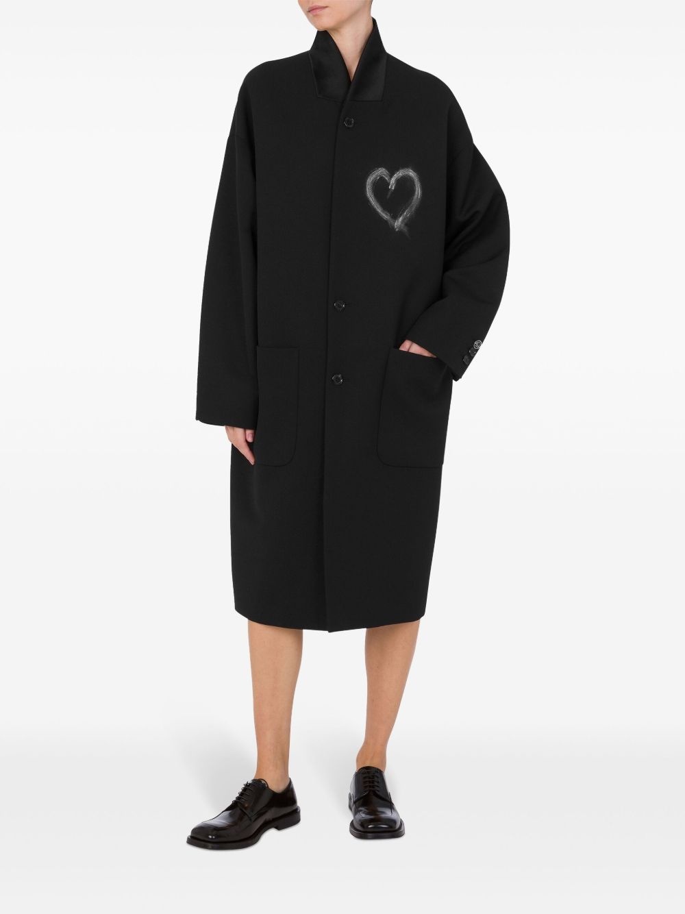 contrasting collar coat - 2