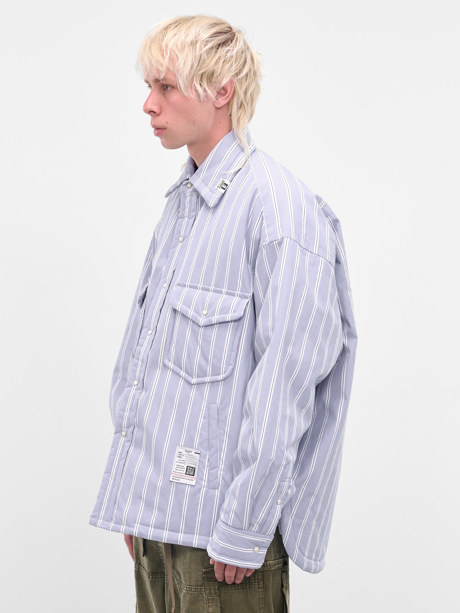 Blue Striped Padded Overshirt - 2