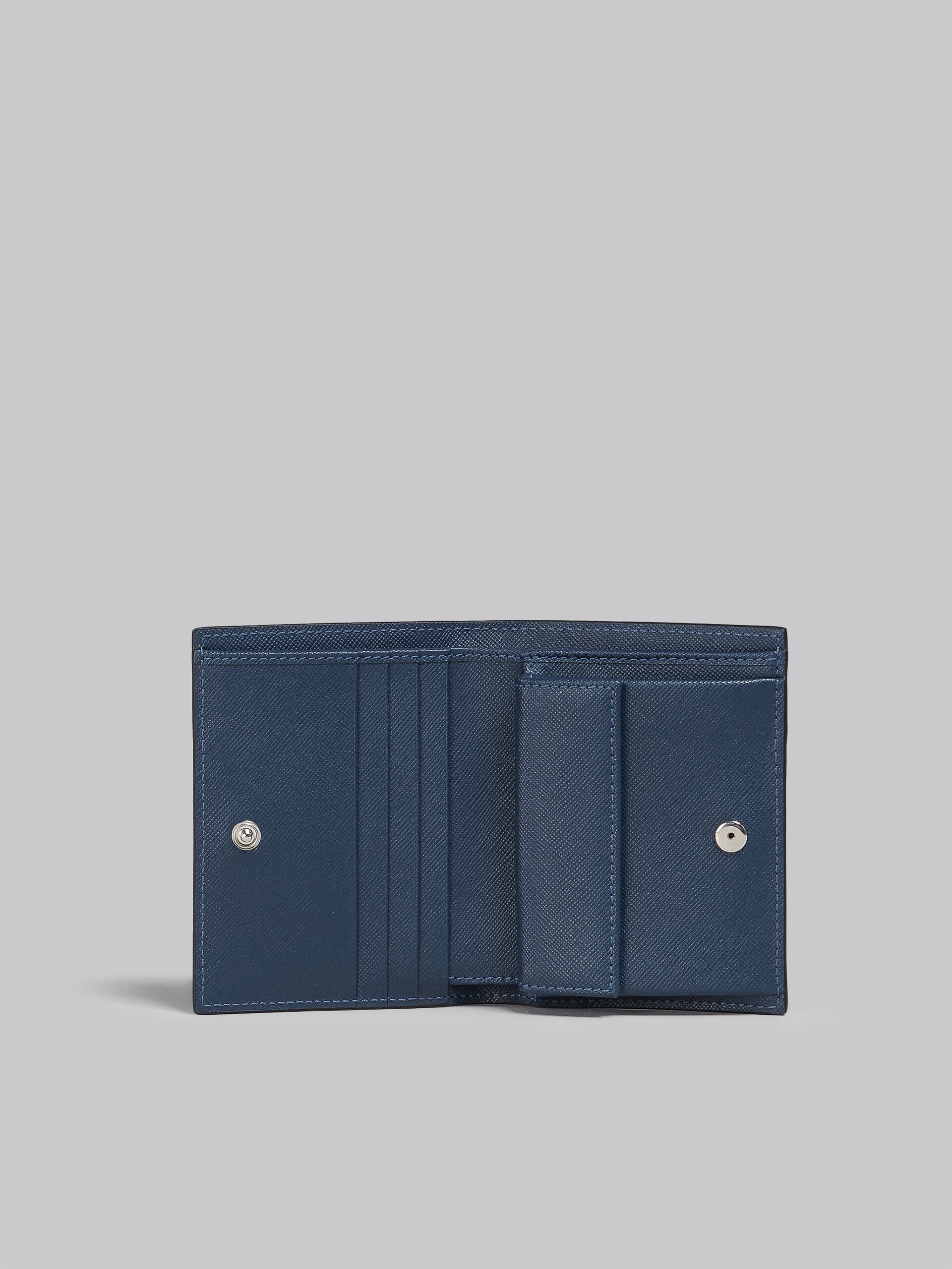 BLACK GREEN AND BLUE SAFFIANO LEATHER BI-FOLD WALLET - 2