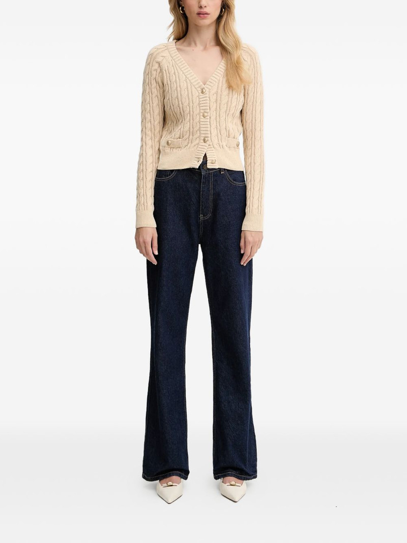 GUESS USA button-up cable-knit cardigan outlook