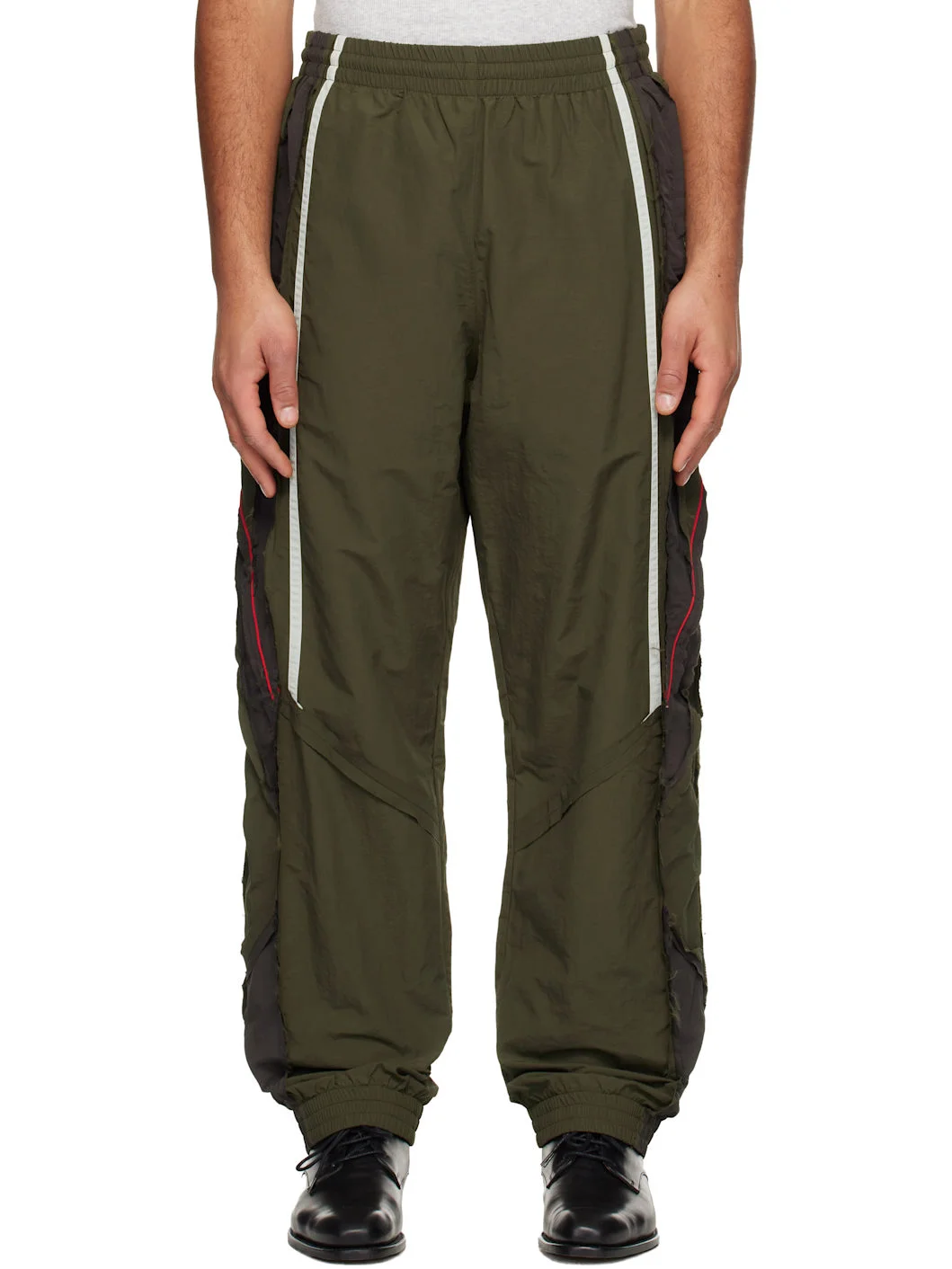 Khaki Layered Track Pants - 1