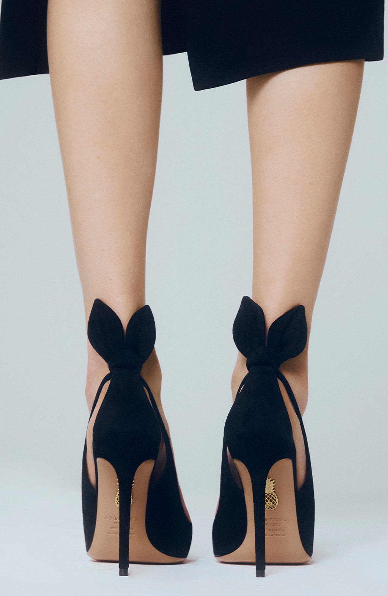Aquazzura Bow Tie Pointed Toe Pump in Black at Nordstrom - 2