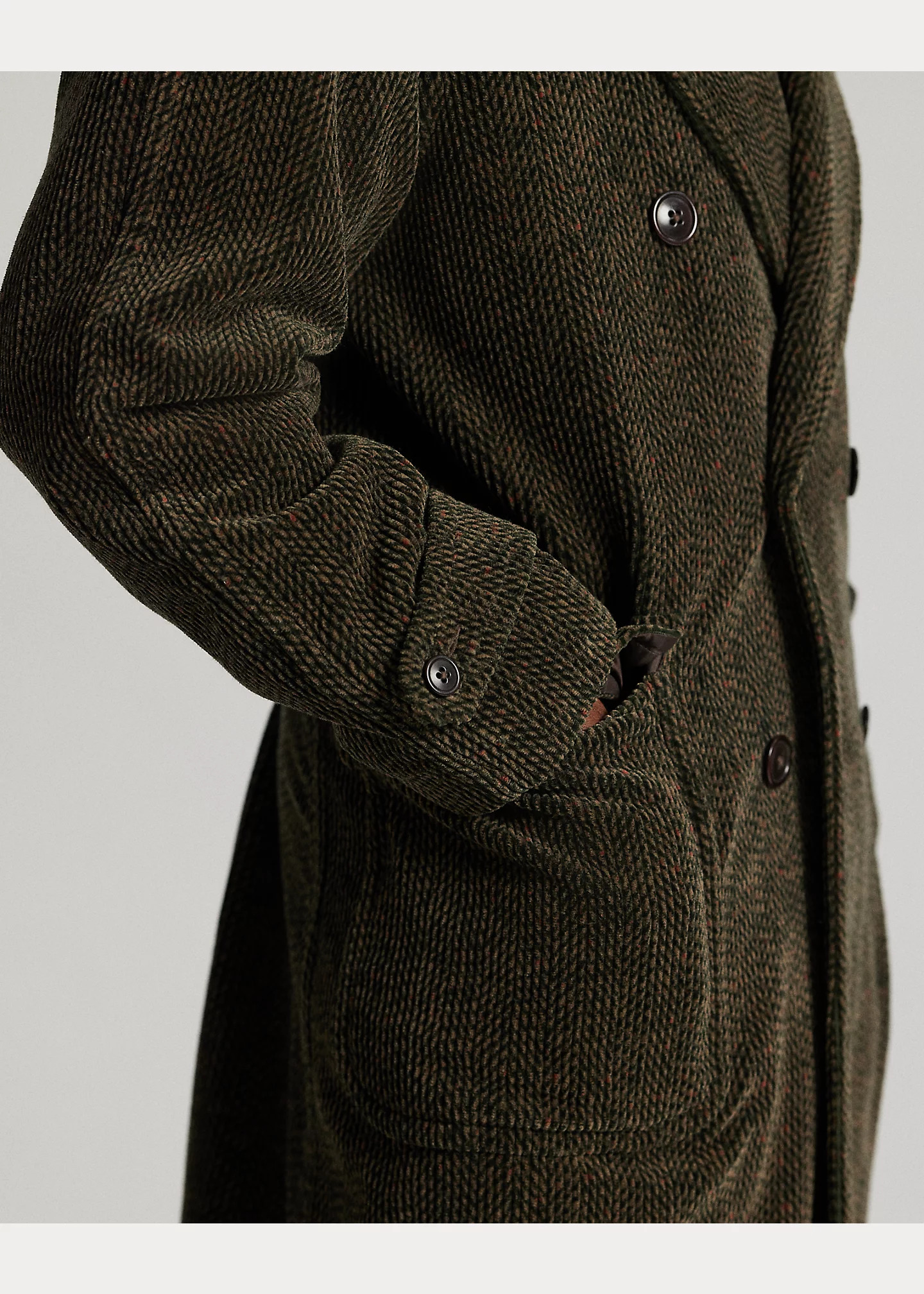 Herringbone-Print Corduroy Topcoat - 6