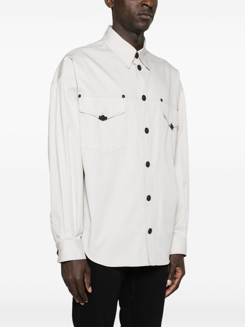 press-stud cotton shirt 3