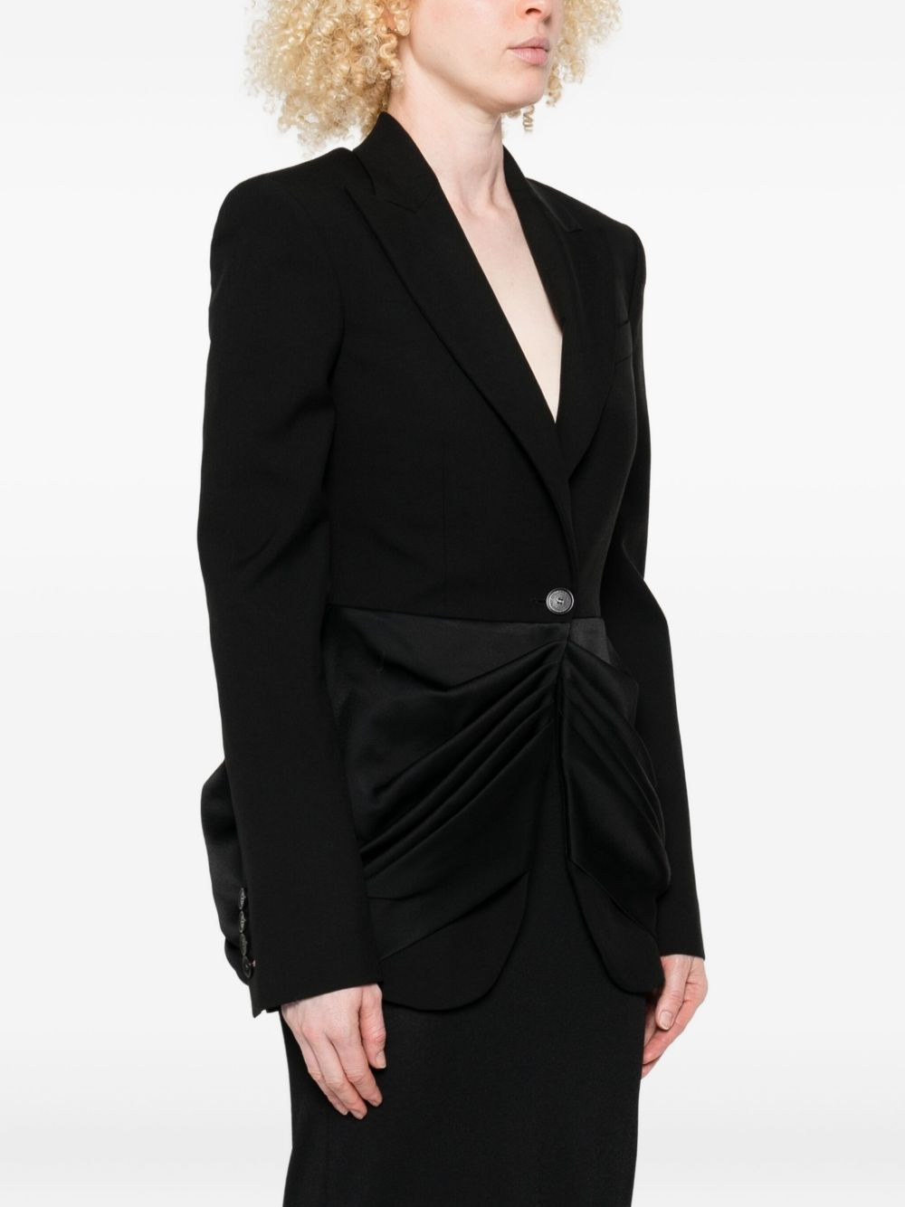 draped-front blazer - 3