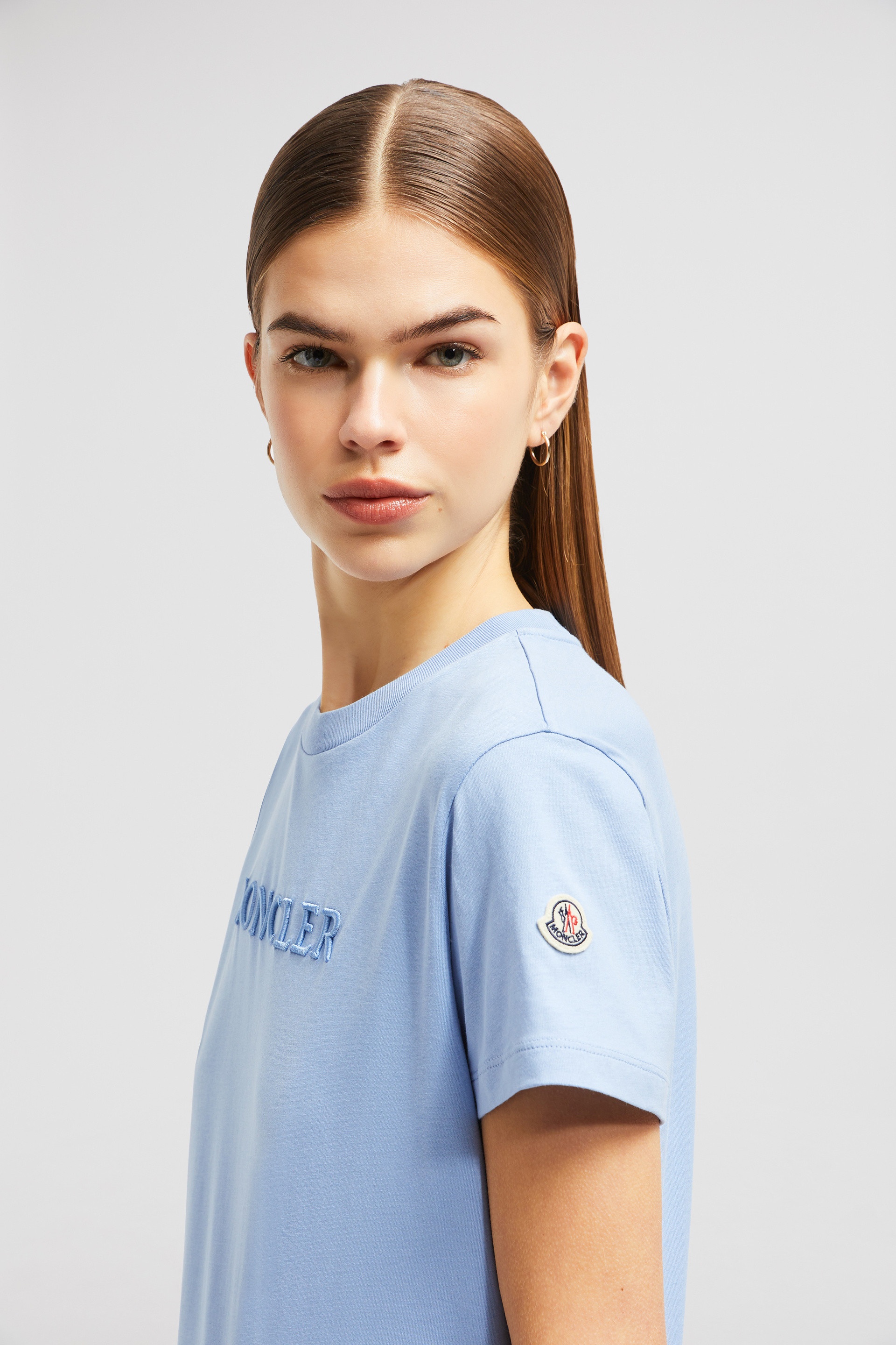 Embroidered Tonal Logo Cotton T-Shirt - 4